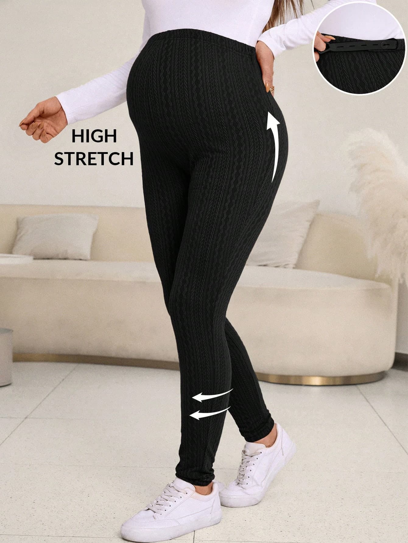 SHEIN Maternity Adjustable Waist Leggings World Cup