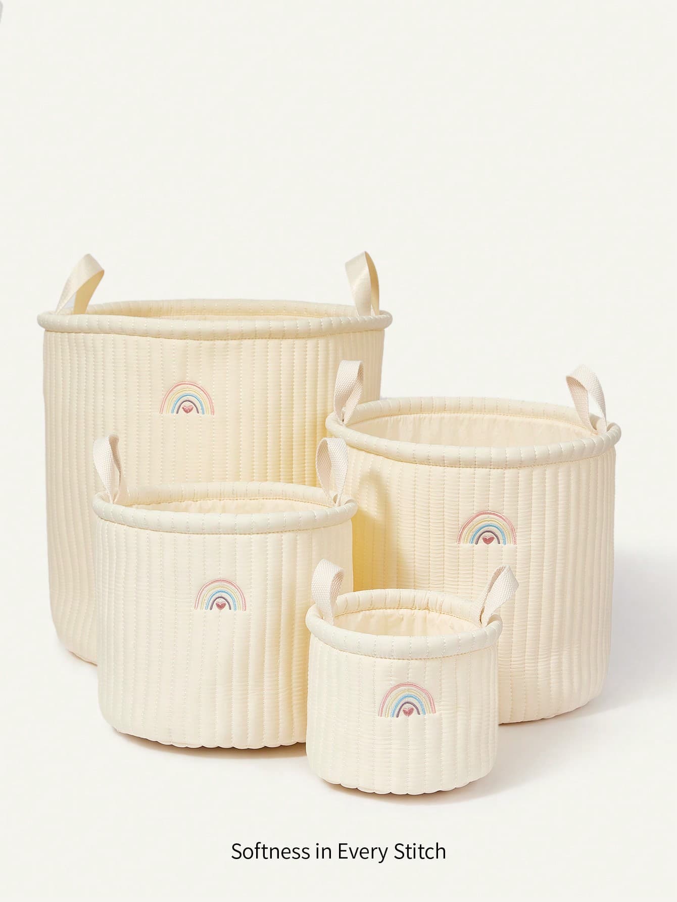 Cozy Pixies Multi-Size Optional, Vertical Striped, Simple And Multi-Functional Storage Basket For Toys And Baby Room Love Valentine