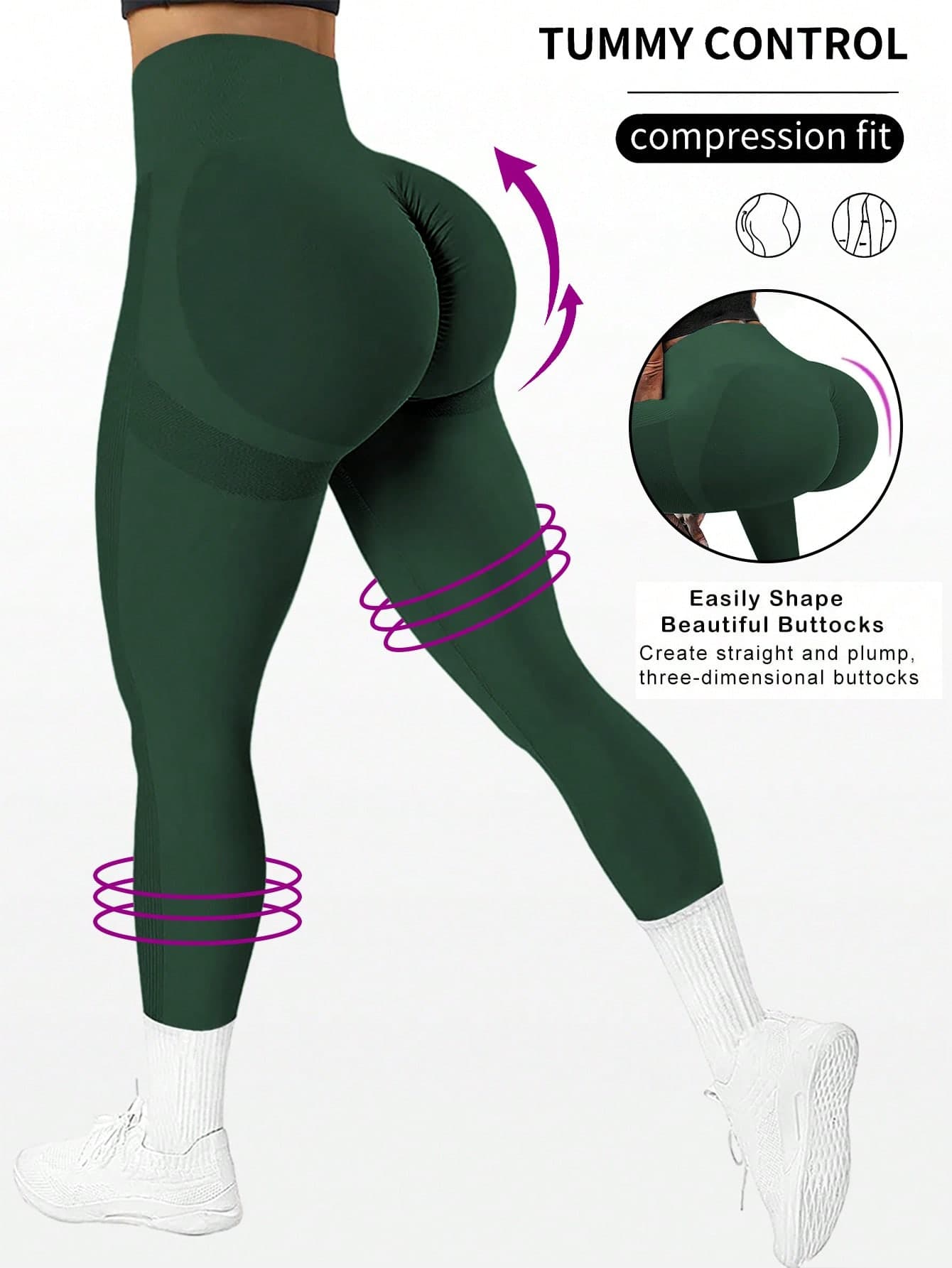 Gameset SHEIN Sport Women High Waisted Seamless Leggings,Tummy Control Lifting Slim Yoga Pants,Quick-Drying Breathable 4-Way Stretch Workout Running Cycling Tights