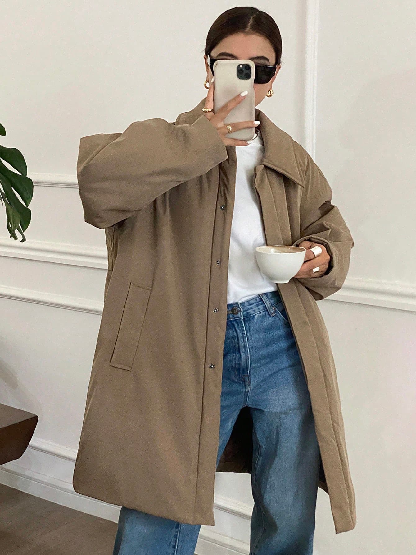 DAZY Women's Solid Color Simple Casual Long Sleeve Padded Coat ,Winter Women Clothes,Winter Coat Women Jacket