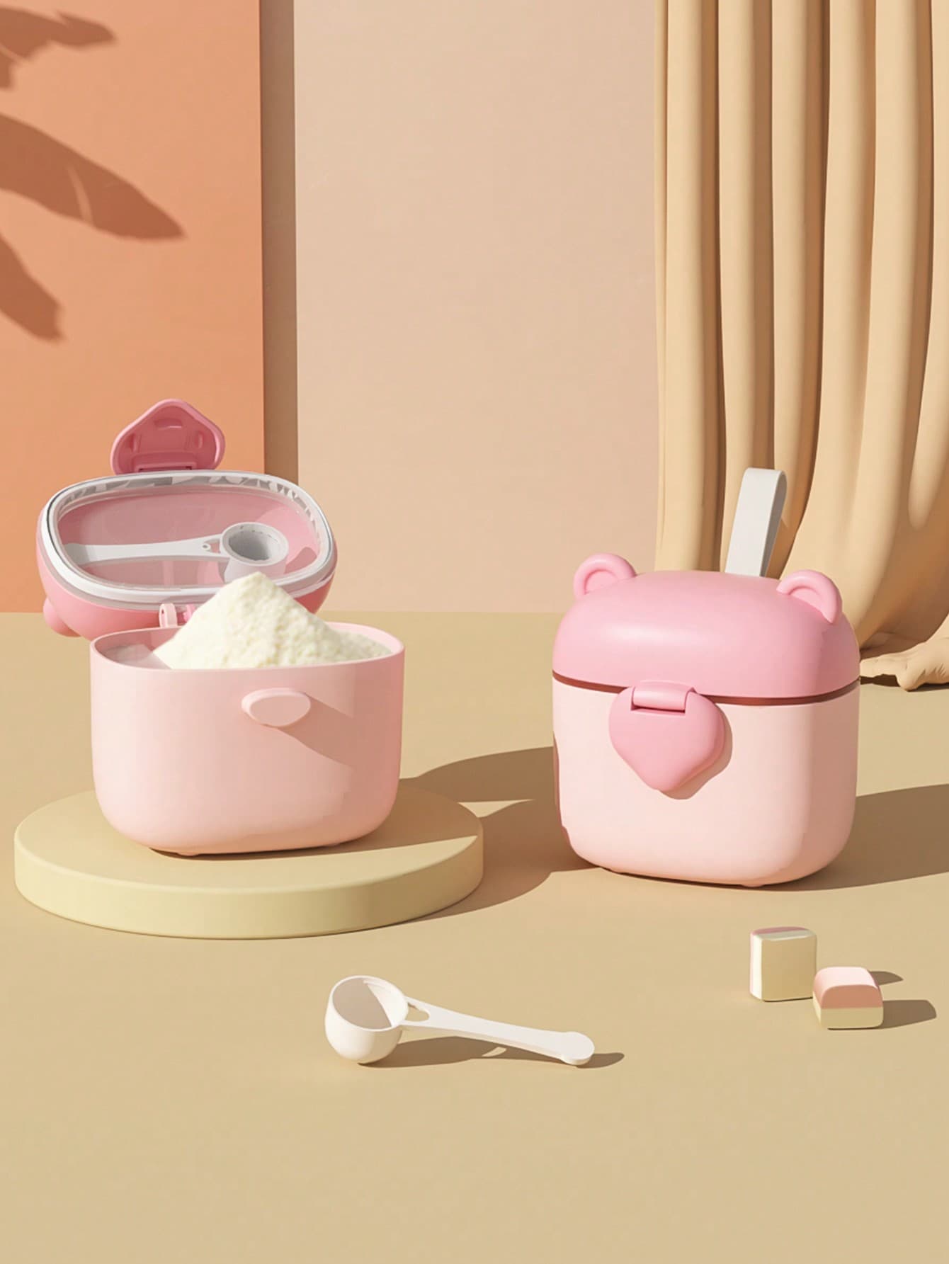 1pc Baby Portable Formula Milk Powder Dispenser Snack Storage Container, Cute Cartoon Bear Design