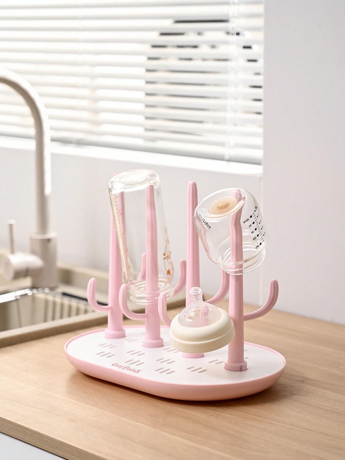 Cozy Pixies Baby Bottle Pink Feeding Accessories Bottle Drying Rack