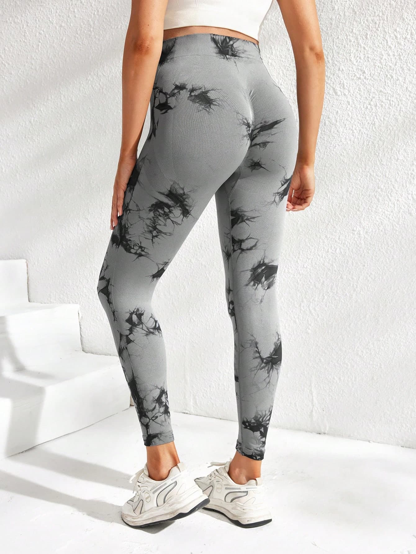 SHEIN Pregnant Women High Waist Tie-Dye Print Casual Lounge Yoga Pants, For Maternity