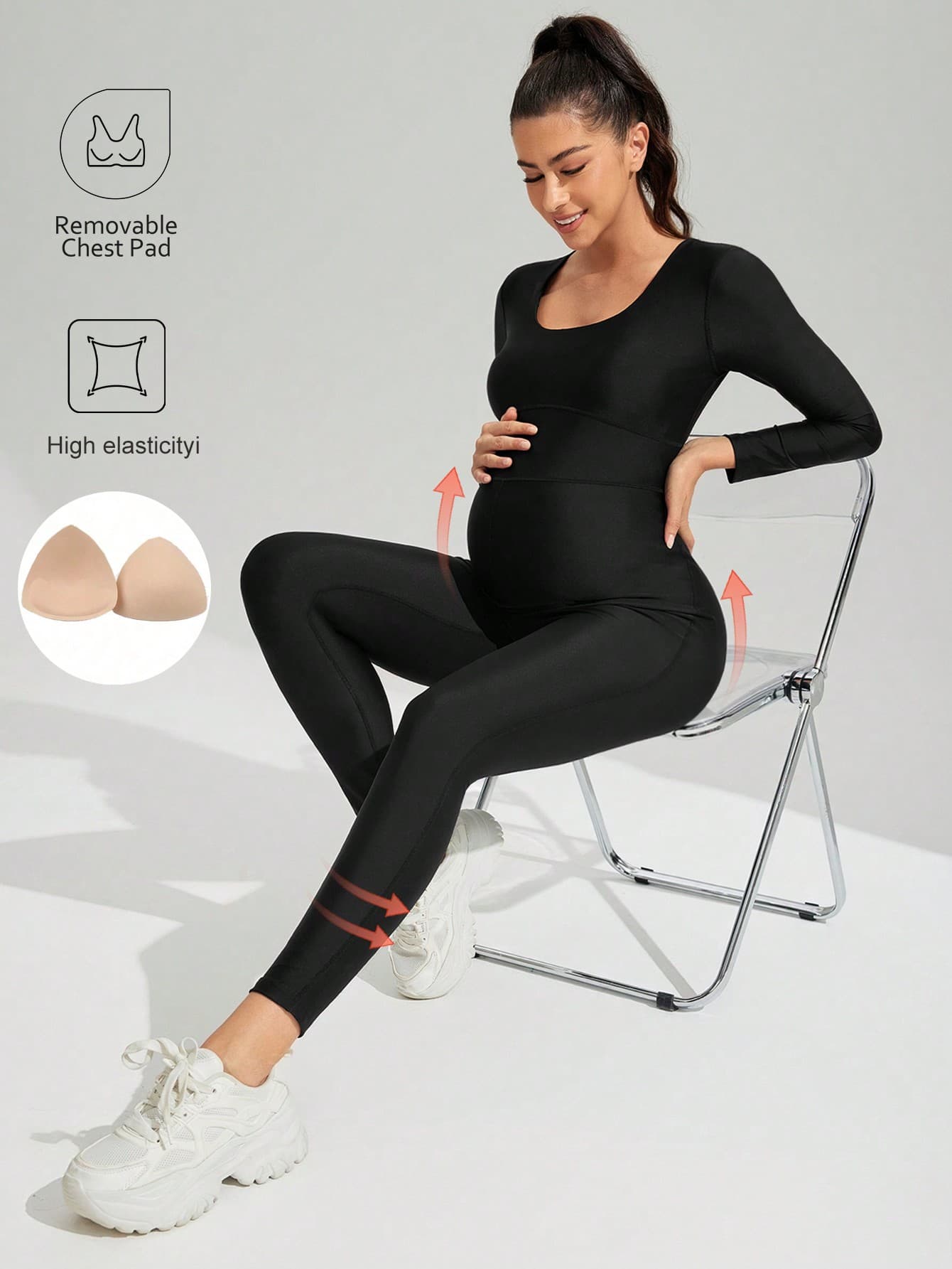 SHEIN Seamless Yoga Leggings For Pregnant Women, Suitable For Autumn And Winter, Running, Fitness, And Outdoor Sports