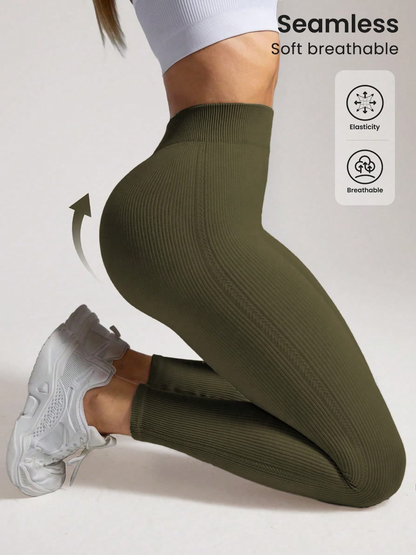 SHEIN Sports Solid Color High Waist Seamless Leggings Yoga Women Pants