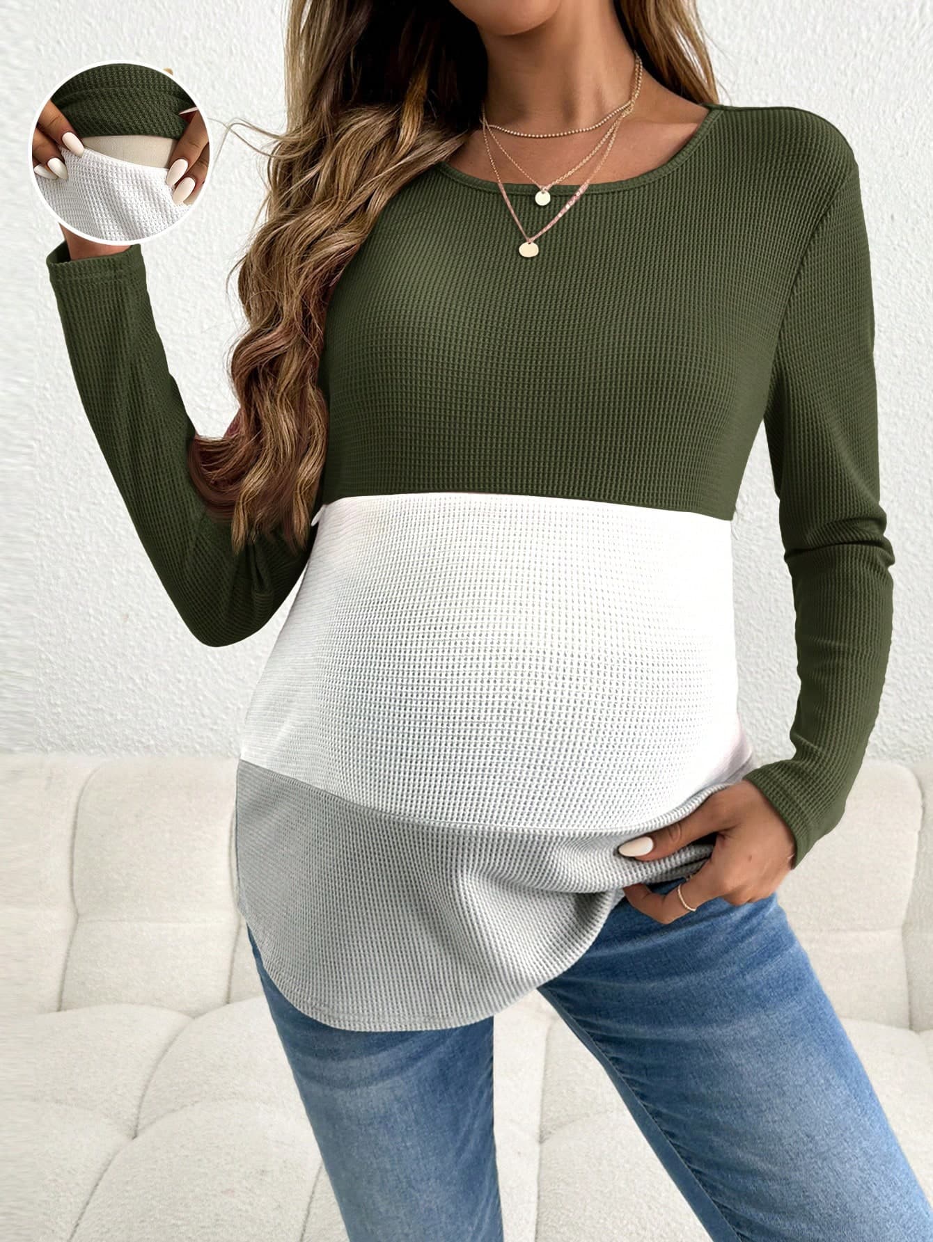 SHEIN Maternity Casual Nursing, Casual Nursing Top World Cup Fall