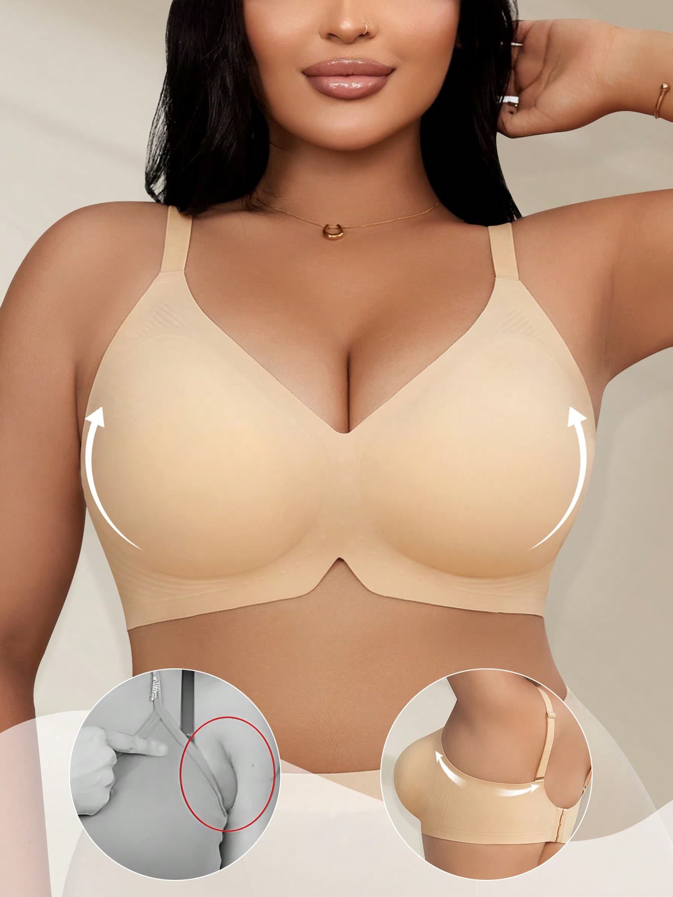 SHEIN 1pc Women's Plus Size Wireless Soft Cup Padded Bra