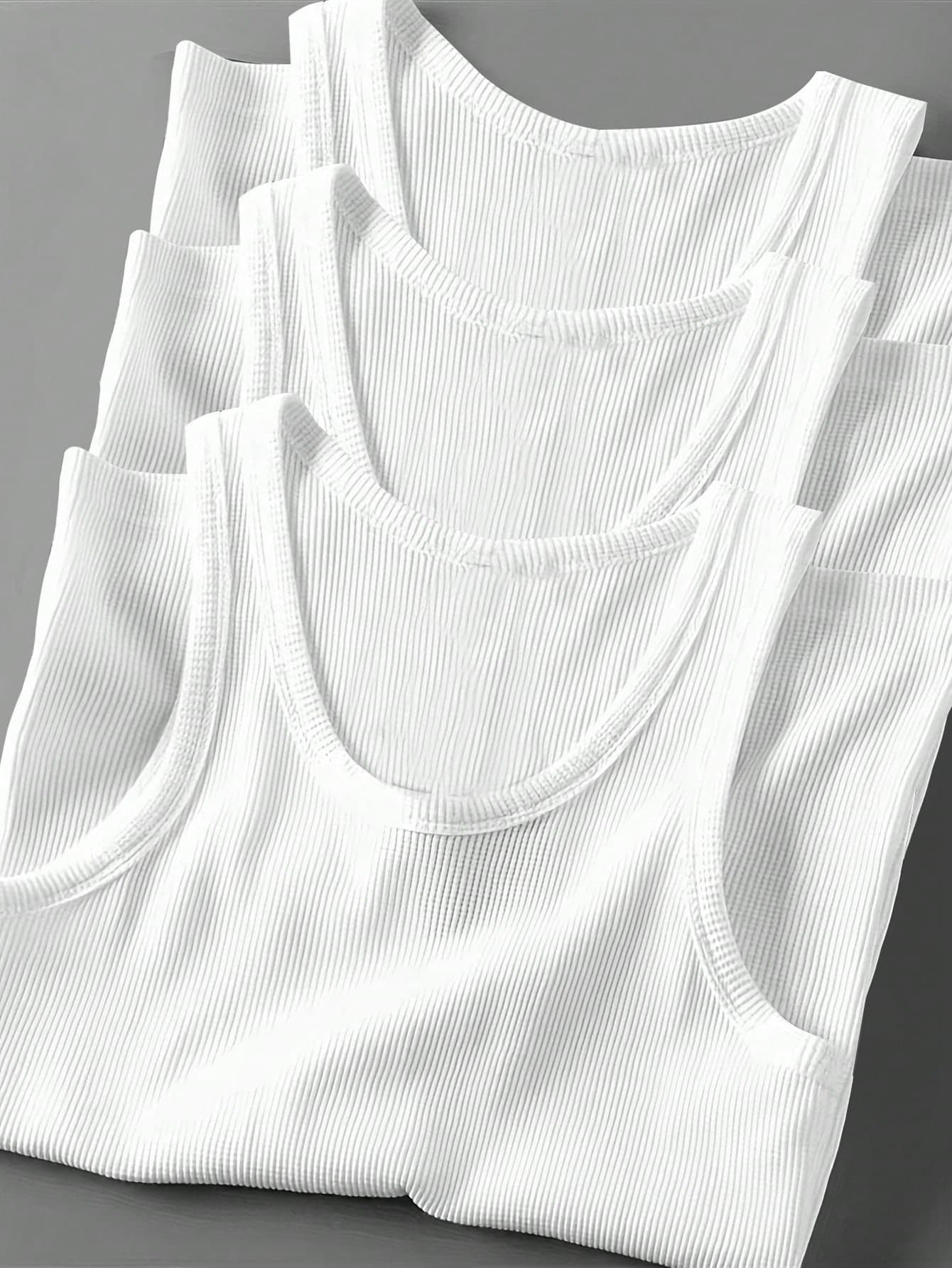 Coreblaze 3pcs Boyfriend Style Men Solid Color Round Neck Casual Sport Tank Tops Workout Basic Basketball Jersey Boyfriend Style Clothes Running Breathable, Gym