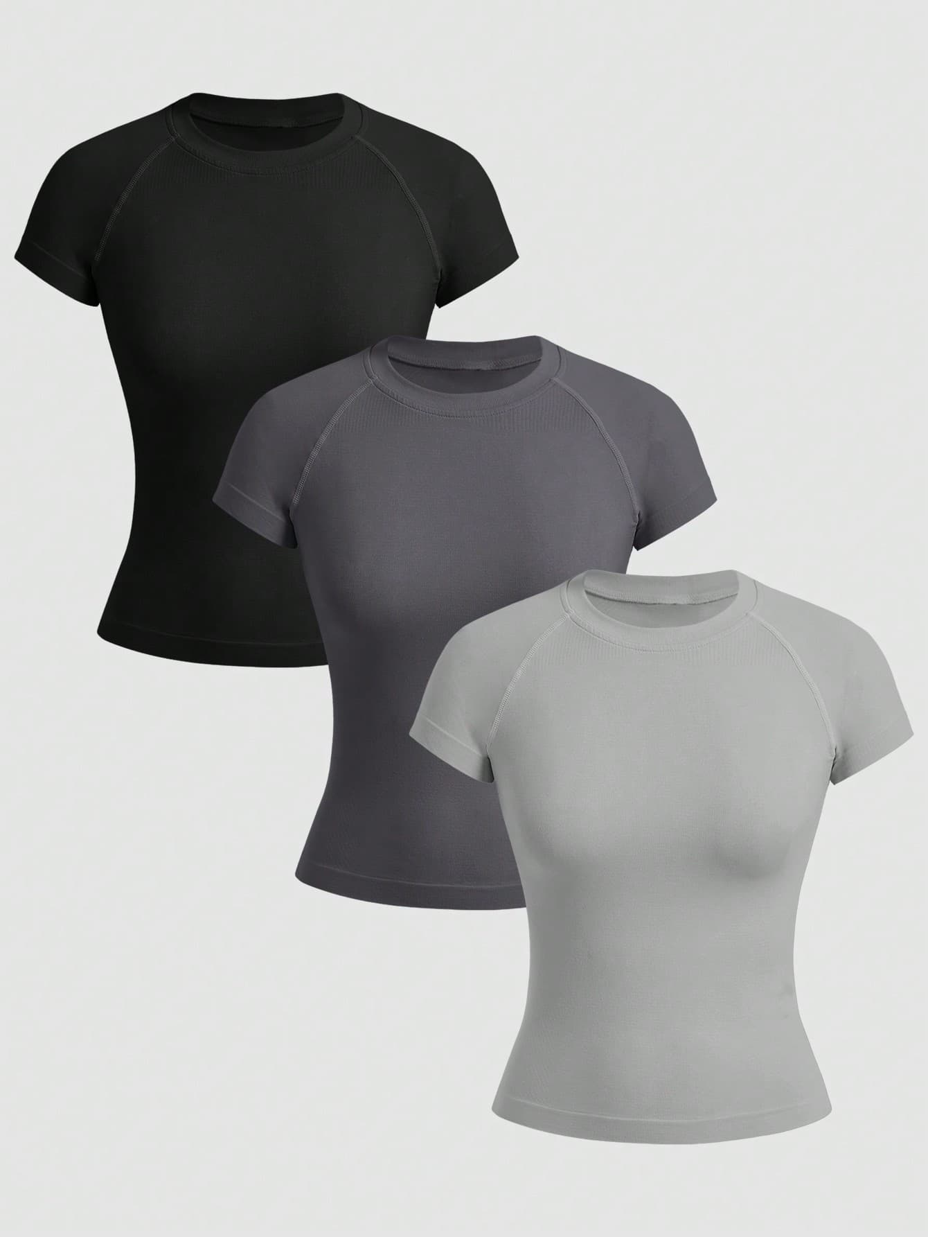 Gameset SHEIN Sport Raglan Short Sleeve Racerback Sports Tank Top Workout Tank Top Gym Women Shirts