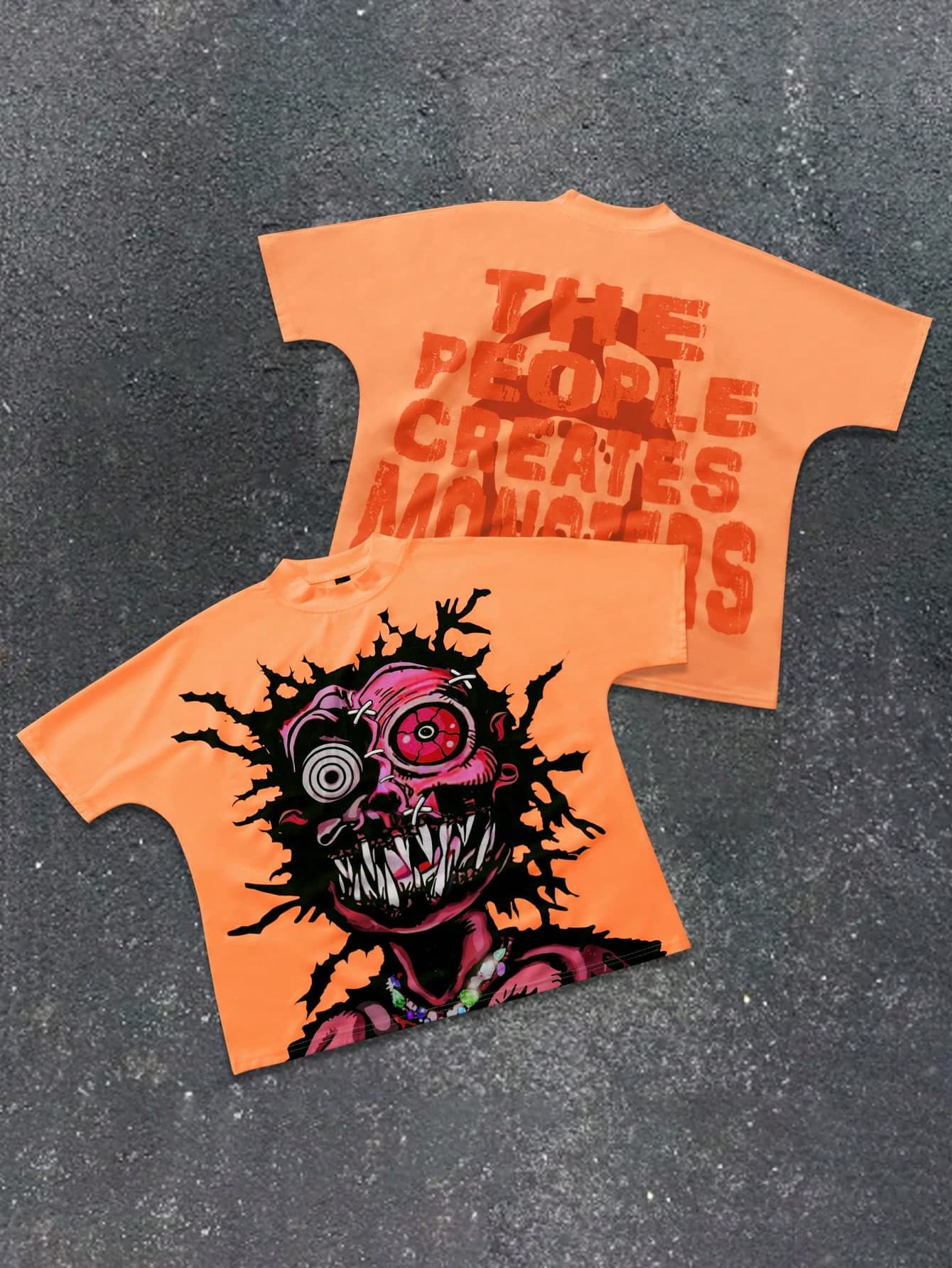 Manfinity Roghcode Men's Apricot Big Eye Monster Halloween T-Shirt