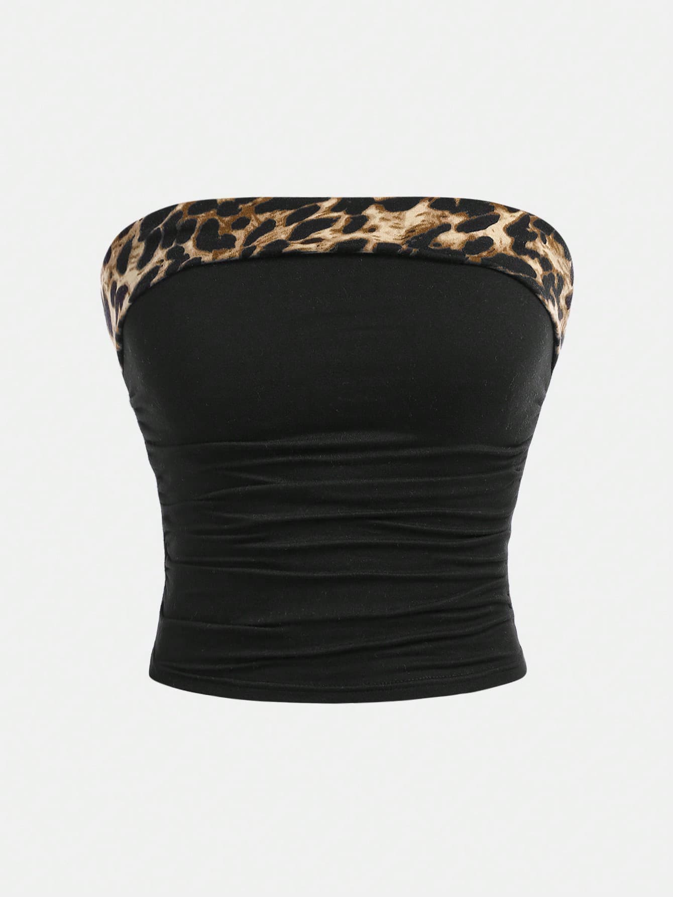 SHEIN Girlism Teen Girl Leopard Print Patchwork Shirred Casual Slim-Fit Camisole