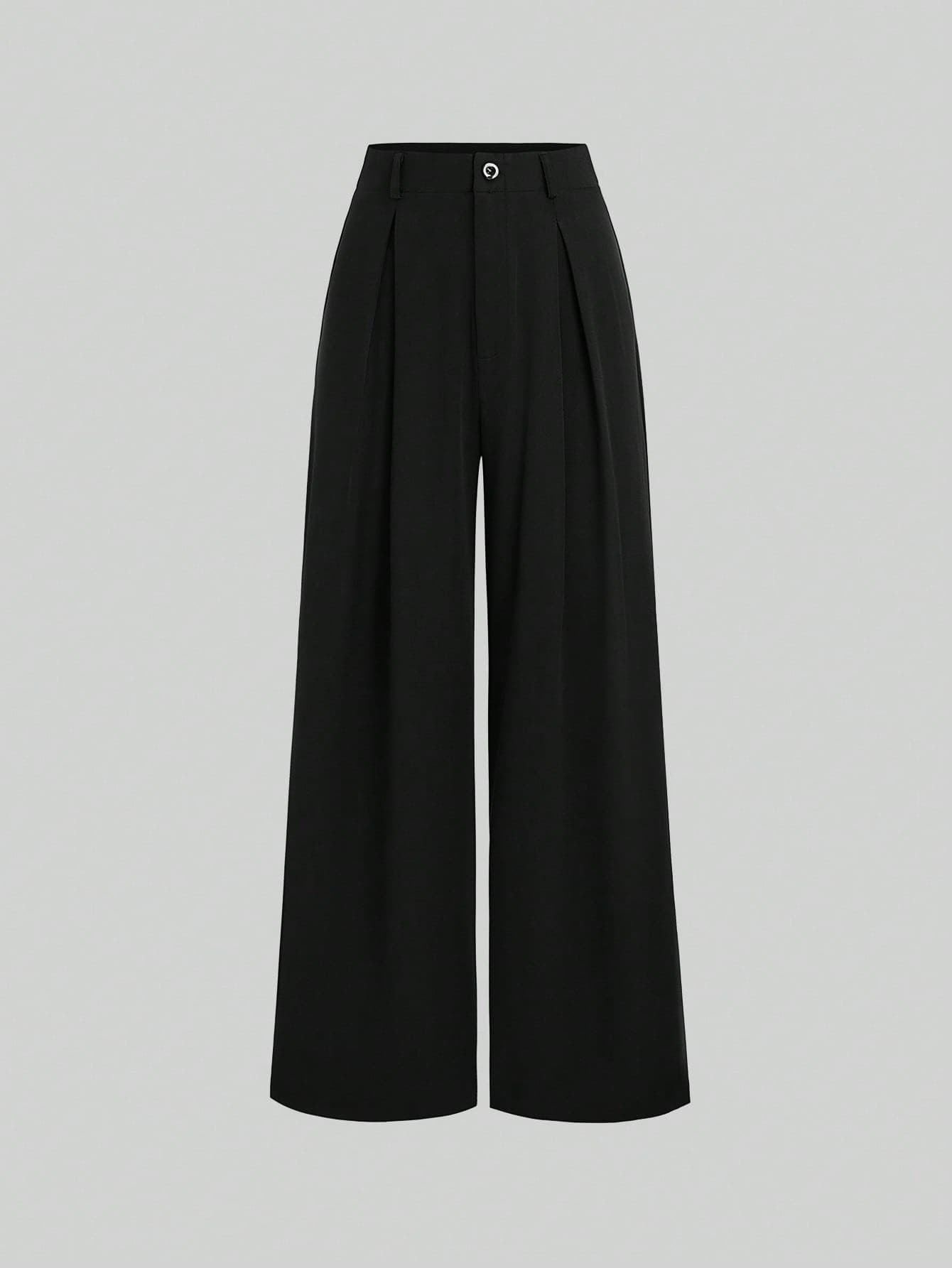 Sweetra Vintage Elegant Jacquard Pleated Wide-Leg Pants For Women, Autumn/Winter Fall Cloth For Women