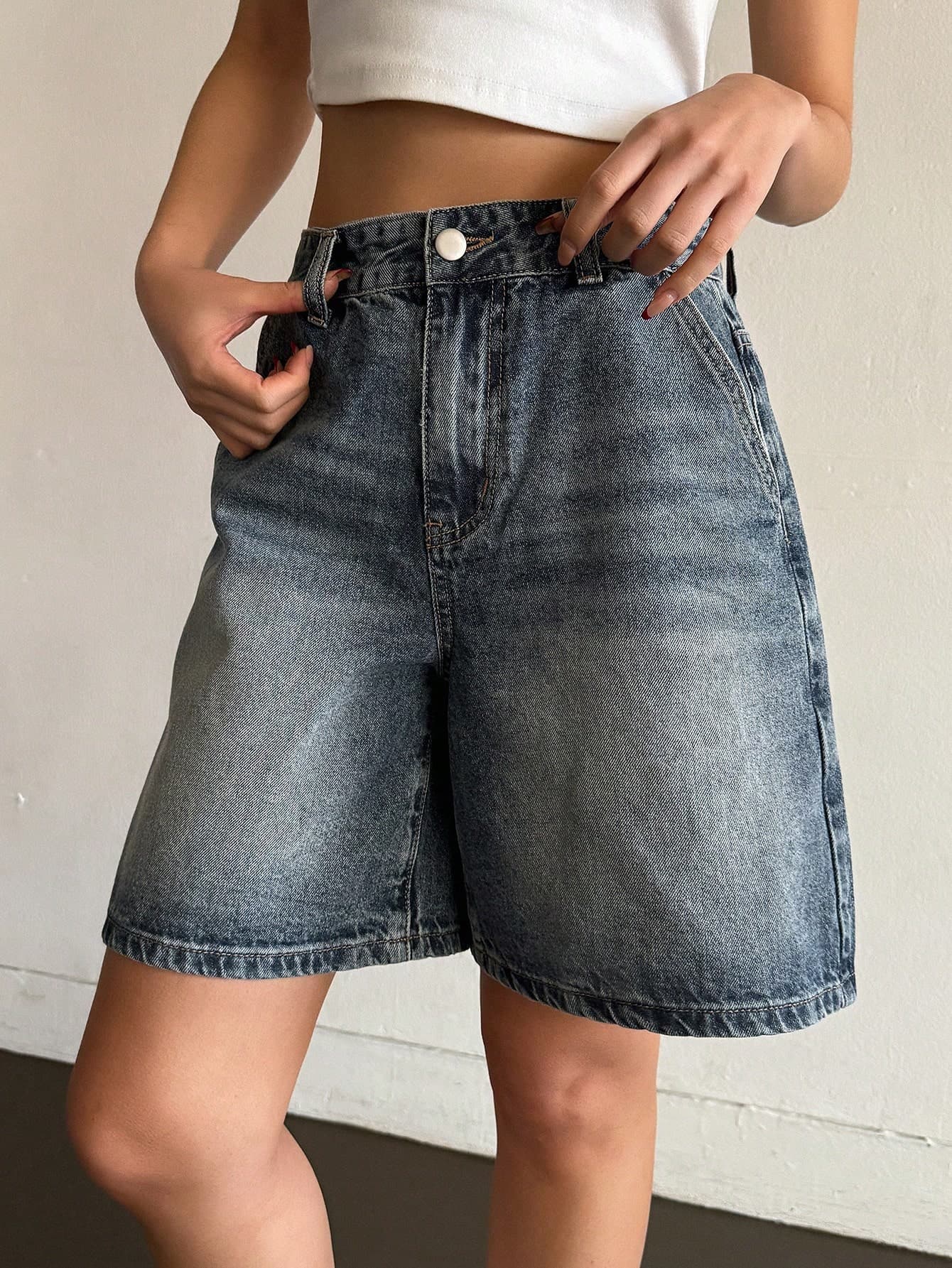 DAZY Women's Loose Casual Washed Short Jeans Denim Shorts Jorts