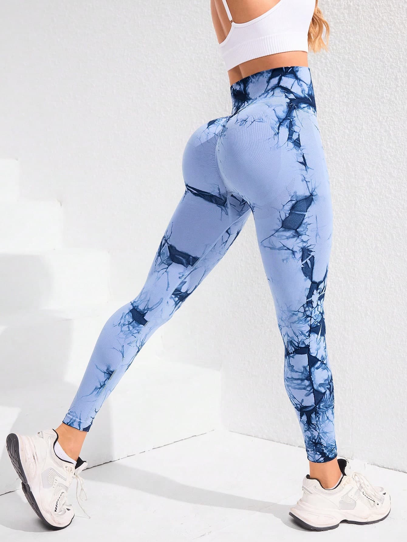 SHEIN Sports Tie-Dye High Waist Seamless Sports Leggings Yoga Women Pants