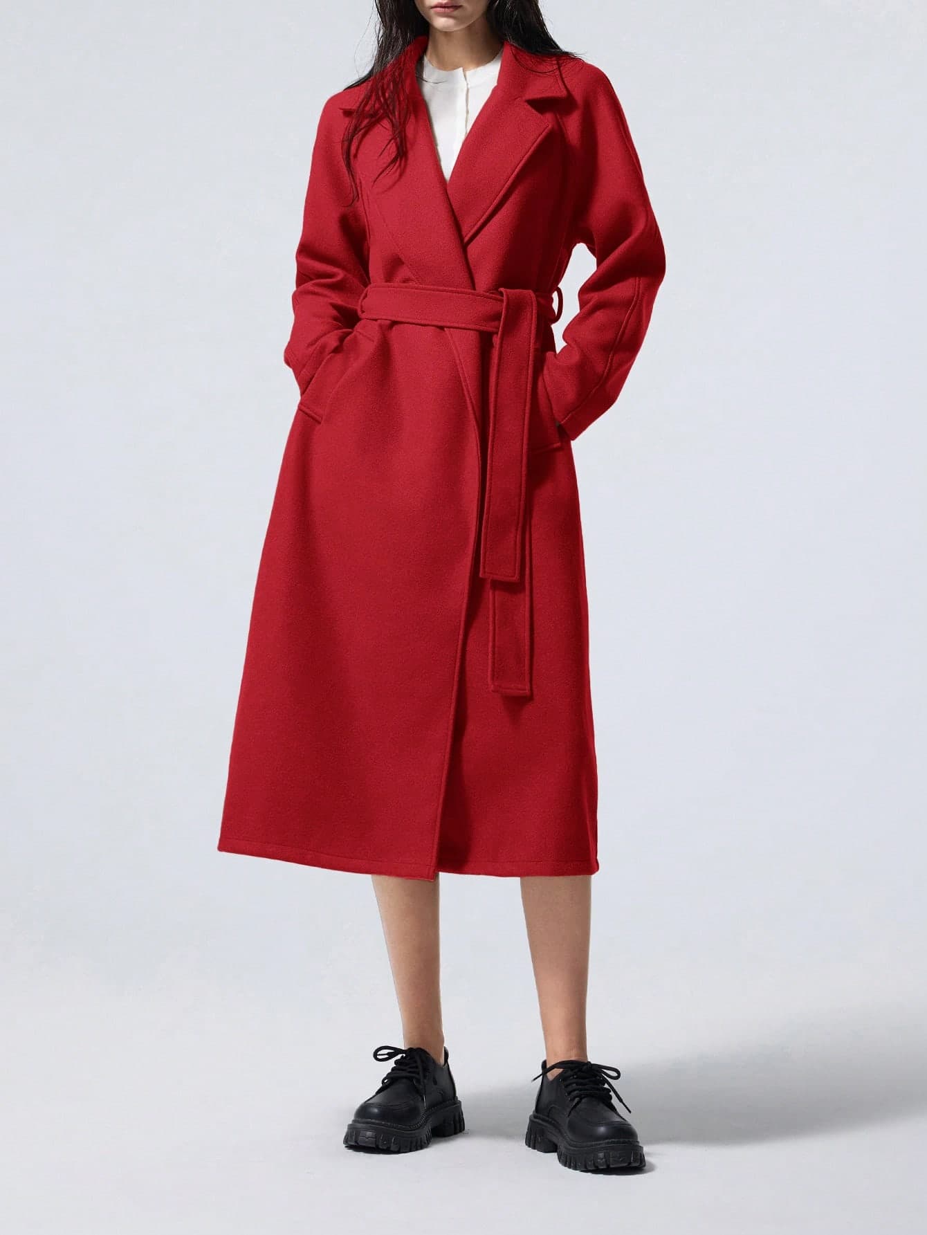 LYSMO Women's Plain Minimalist Casual Everyday Coat