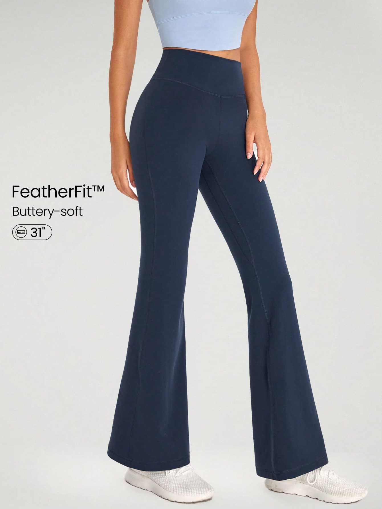GLOWMODE 31" FeatherFit™ High-Rise Flared Leggings Pants Low Impact Yoga Pilates Daily Spring Summer
