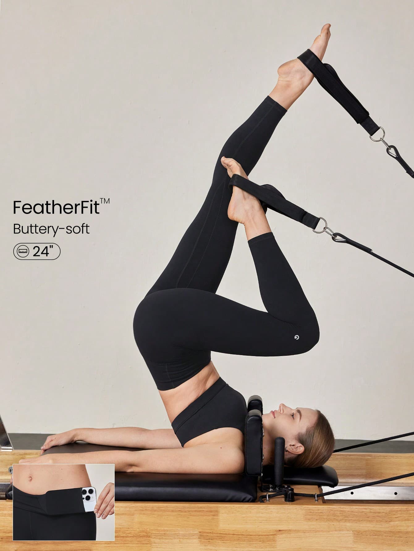 GLOWMODE 24" FeatherFit™ Low Impact 7/8 Leggings Gym  Spring Summer