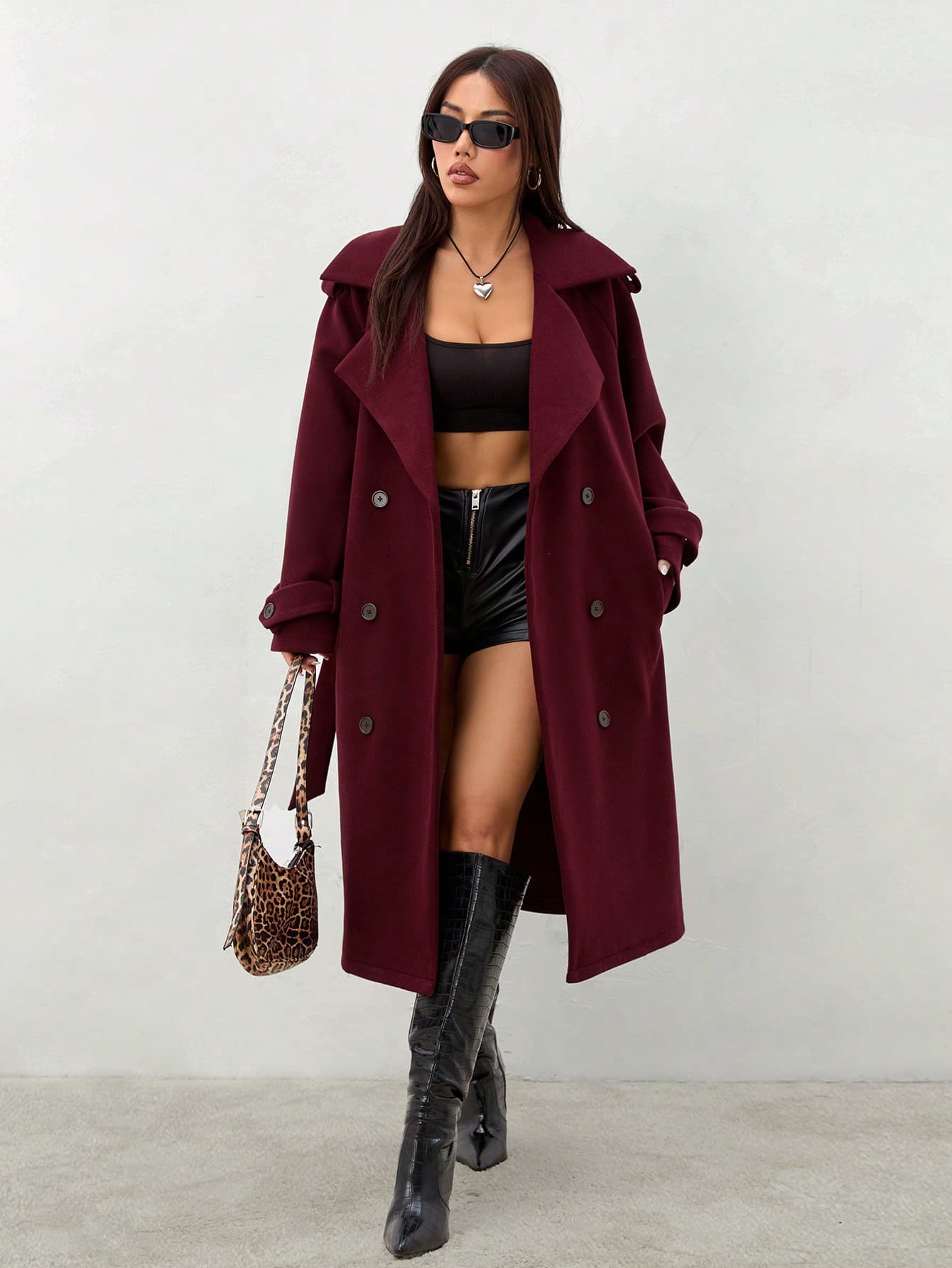 SHEIN PETITE Women's Plush Fake Fur Jacket, Short, Warm, Suitable For Autumn And Winter ,Petite Women