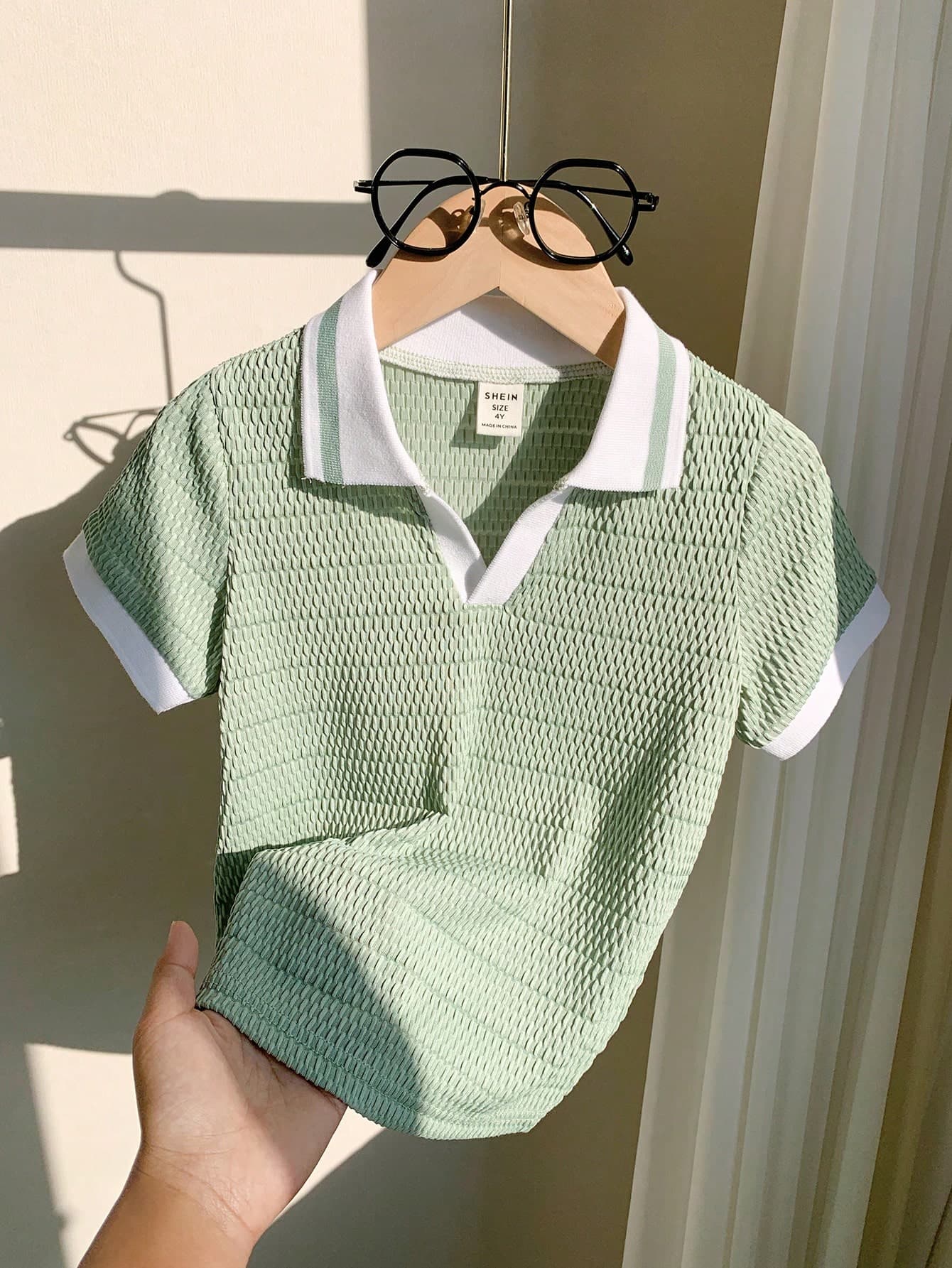 LMoss Kids Young Boy Sporty & Casual Color Block Short Sleeve Polo Shirt With Decorative Details,Back-To-School,Summer,School,Kids' Birthday Party,Commuting