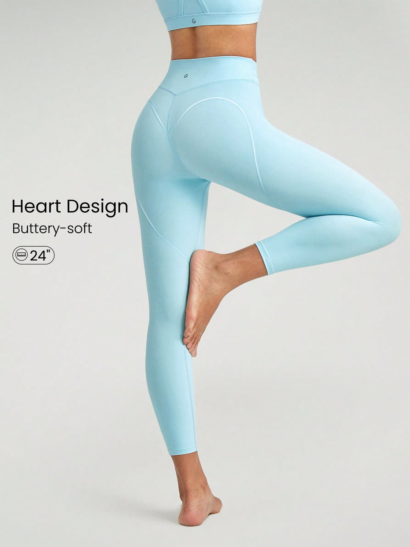 GLOWMODE 24" FeatherFit™ Love To Move Leggings Low Impact Daily Valentine's Day Love  Spring Summer