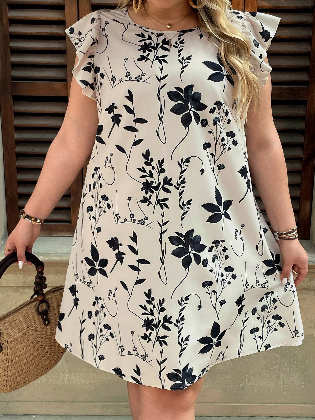 SHEIN VCAY Plus Size Simple Elegant Casual Everyday Dress,Beach Dress Sundress,Holiday Outfits Boho Vacation Dresses Plus Size Dresses