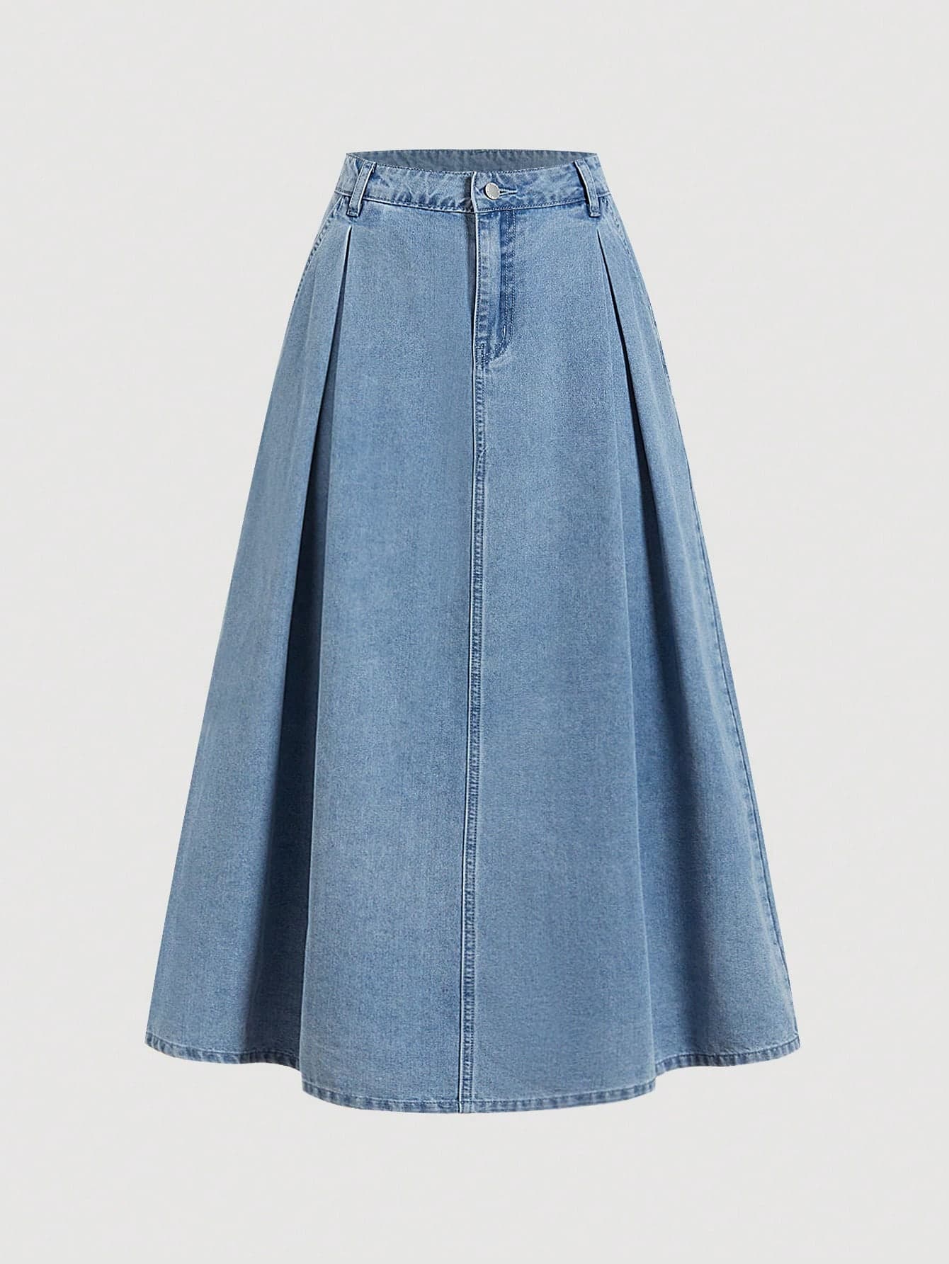 SHEIN MOD Women's Casual Loose Long Blue Denim Skirt, Puerto Rico , Office Women, Valentines , 90s , Spring Jeans Cowgirl Renaissance Work Fall