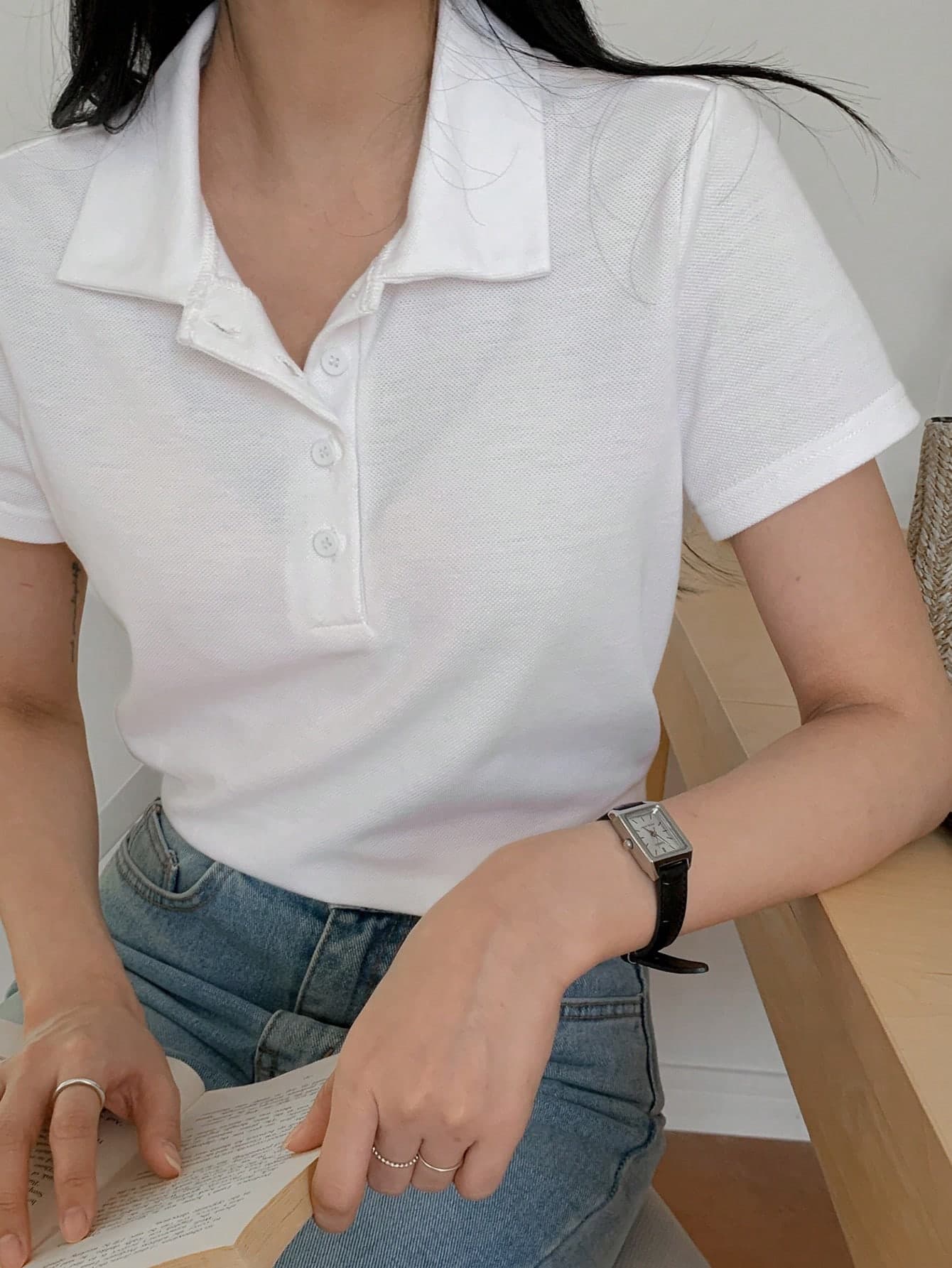 DAZY New Western Style Loose Casual Turn-Down Collar Women T-Shirt, Spring/Summer,Business Casual Women