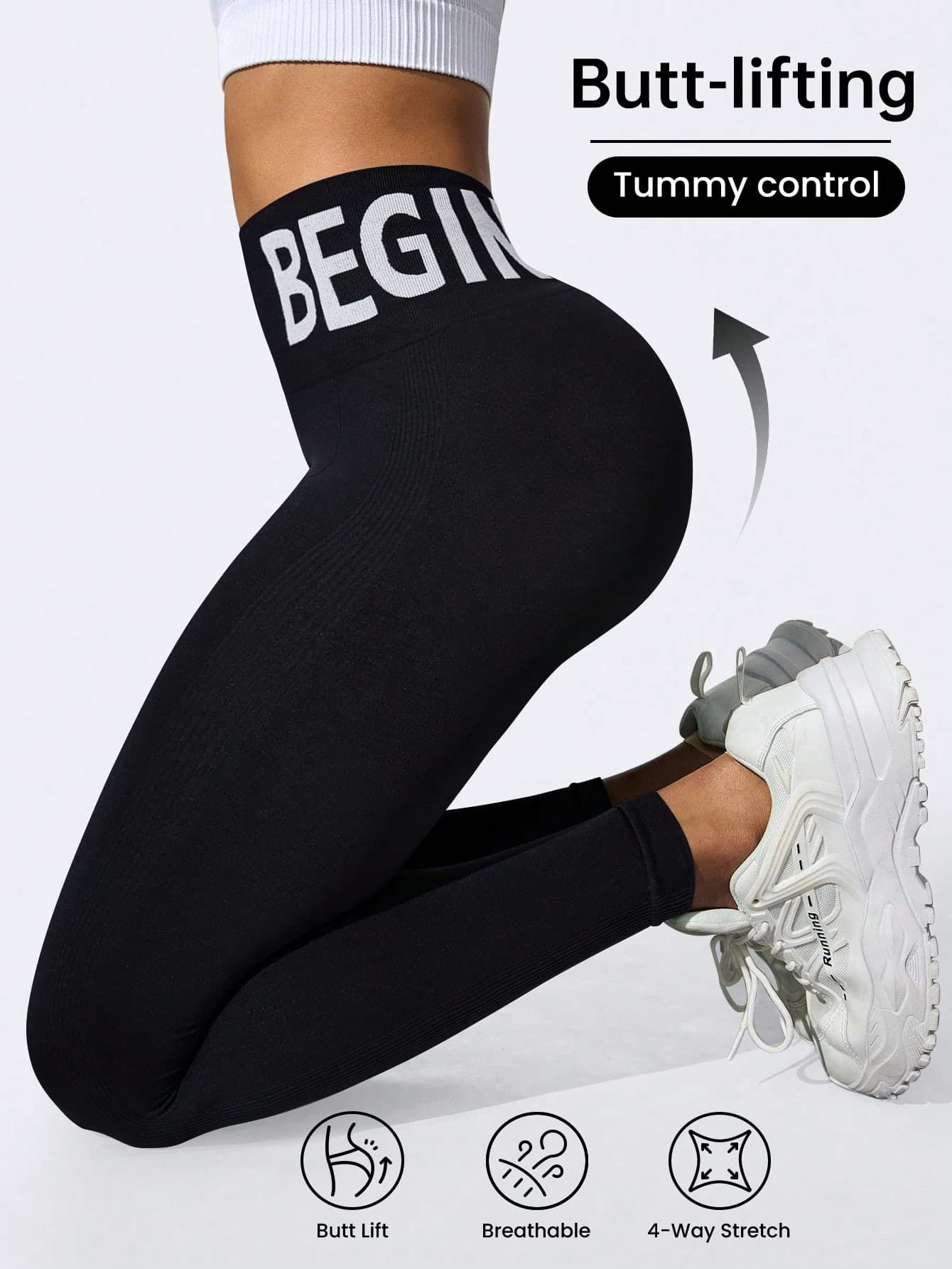 SHEIN Sports Sport Studio High Waisted Seamless Slim Leggings For Women Soft Touch Breathable 4-Way Stretch