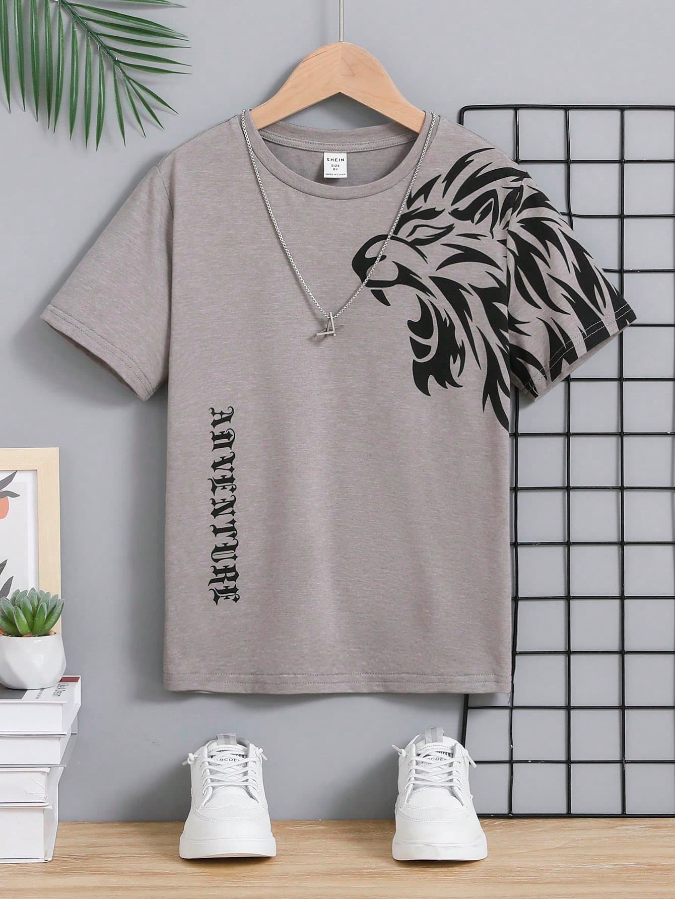 SHEIN Tween Boy Graphic Crew Neck Short Sleeve Knit T-Shirt,Kids