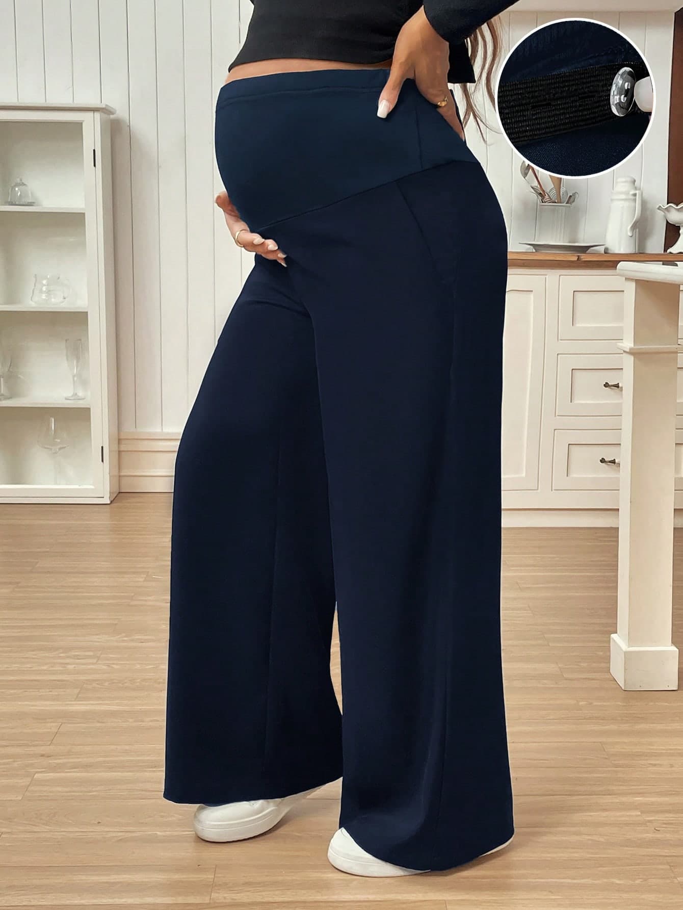 SHEIN Maternity Pants, Solid Color, Minimalist, Suitable For Summer World Cup Winter