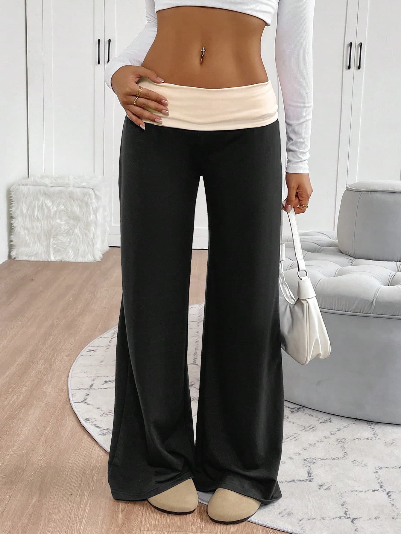 INAWLY Women Casual Contrasting Color Sweatpants, Fashionable For Summer , Graduation, Teacher For Women, Back To School Fall For Women
