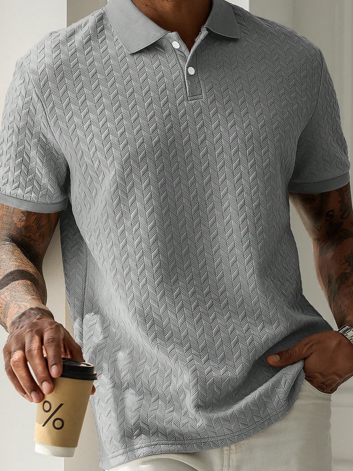 HUEFORM Men's Solid Color Short Sleeve Casual/Office Polo Shirt, Formal