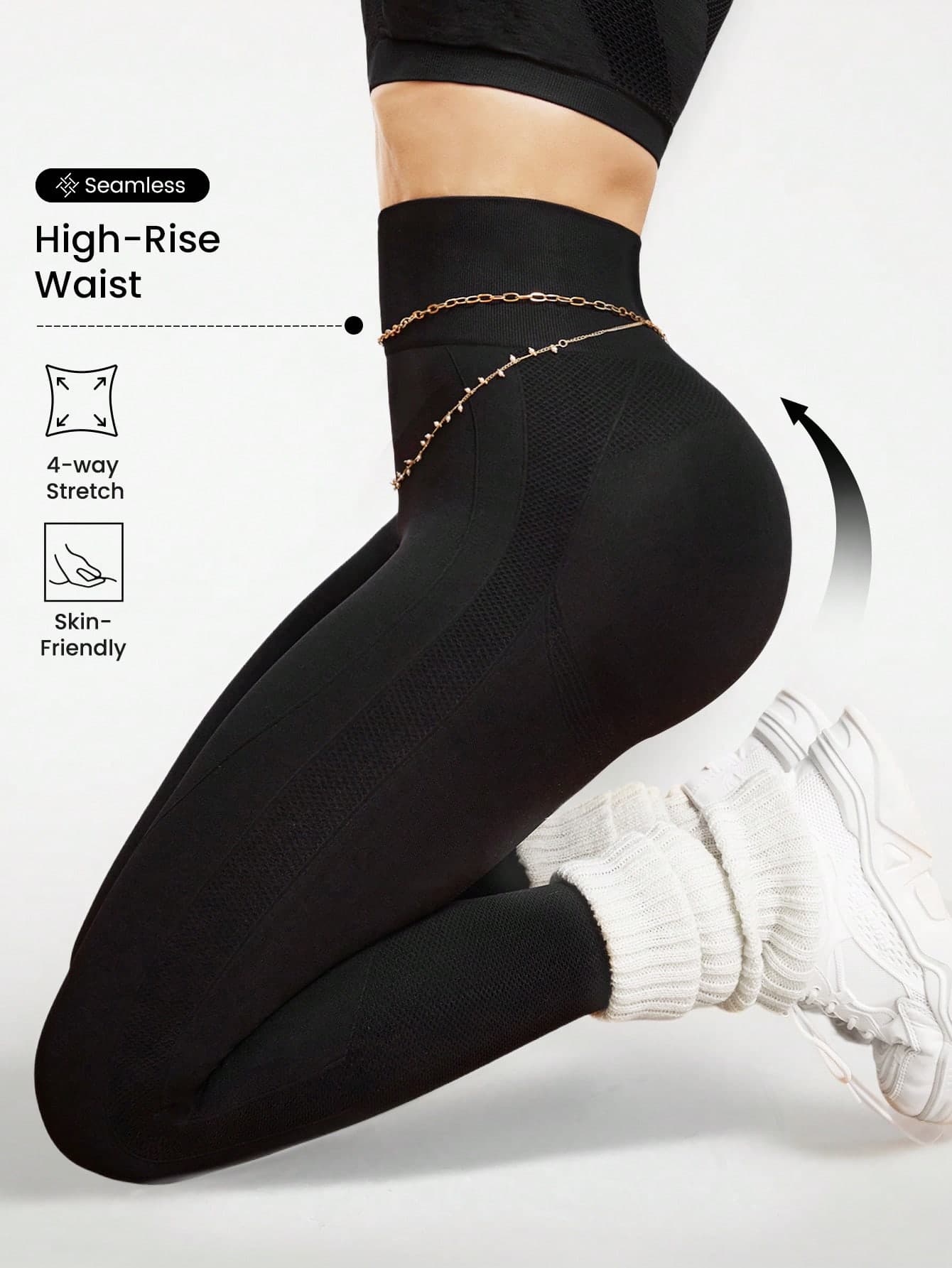Easithlete Easithlete Yoga Leggings Seamless High Stretch Tummy Control Sports Tights