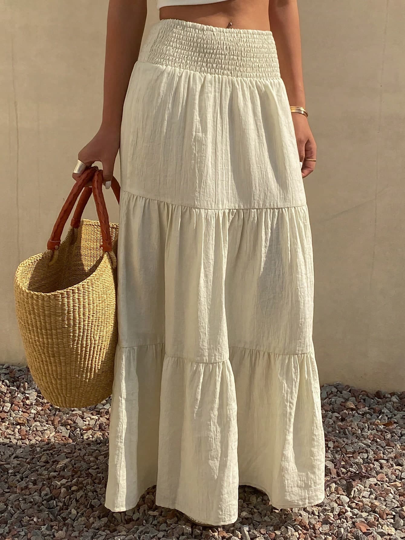 DAZY Women's Solid Color Skirt For Vacation & Leisure Boho