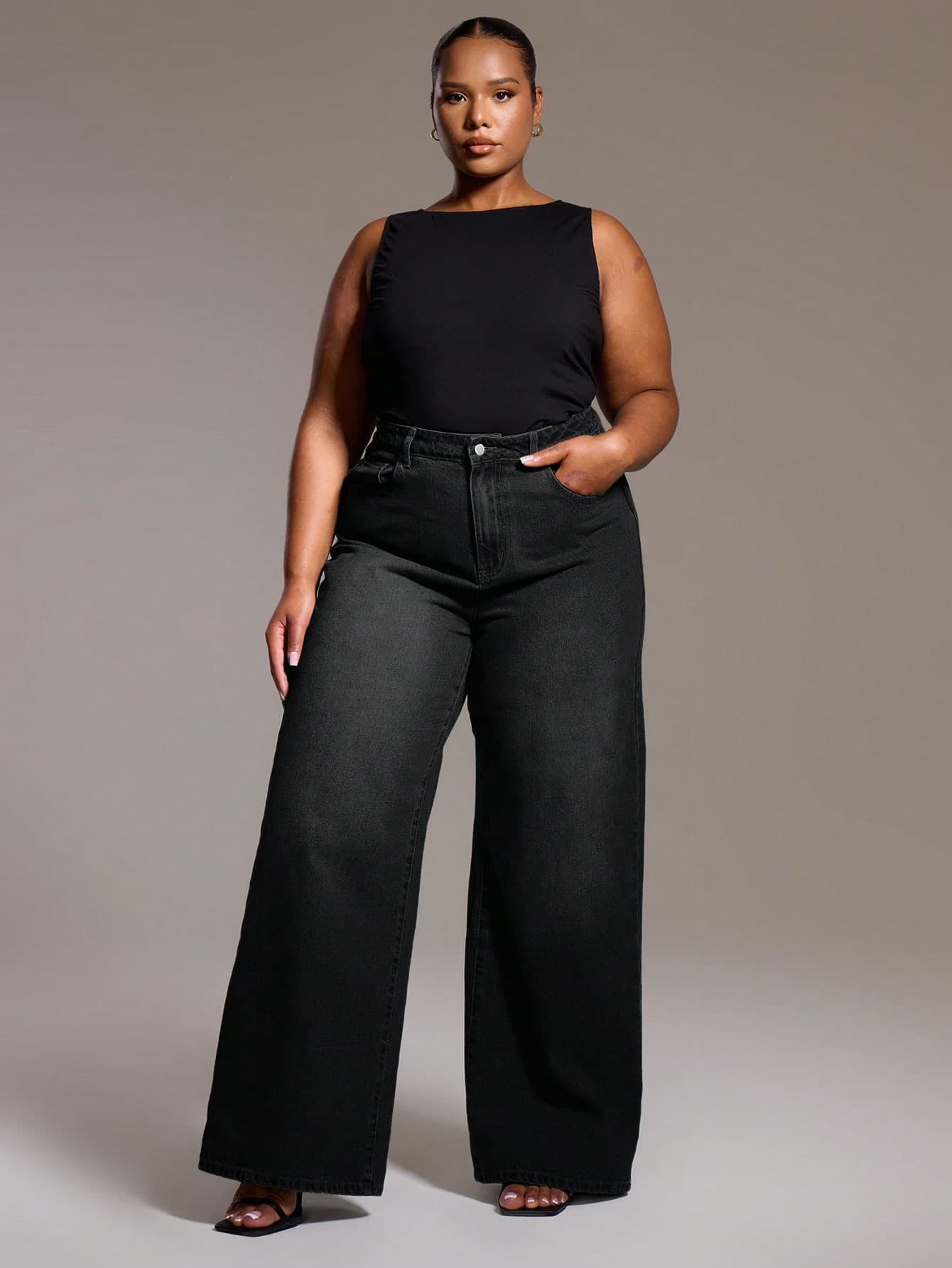 MUSERA Plus Size High Waist Washed Denim Jeans For Streetwear, Streetstyle, Casual, Cool Girl, Y2K, 2000'S Style Winter