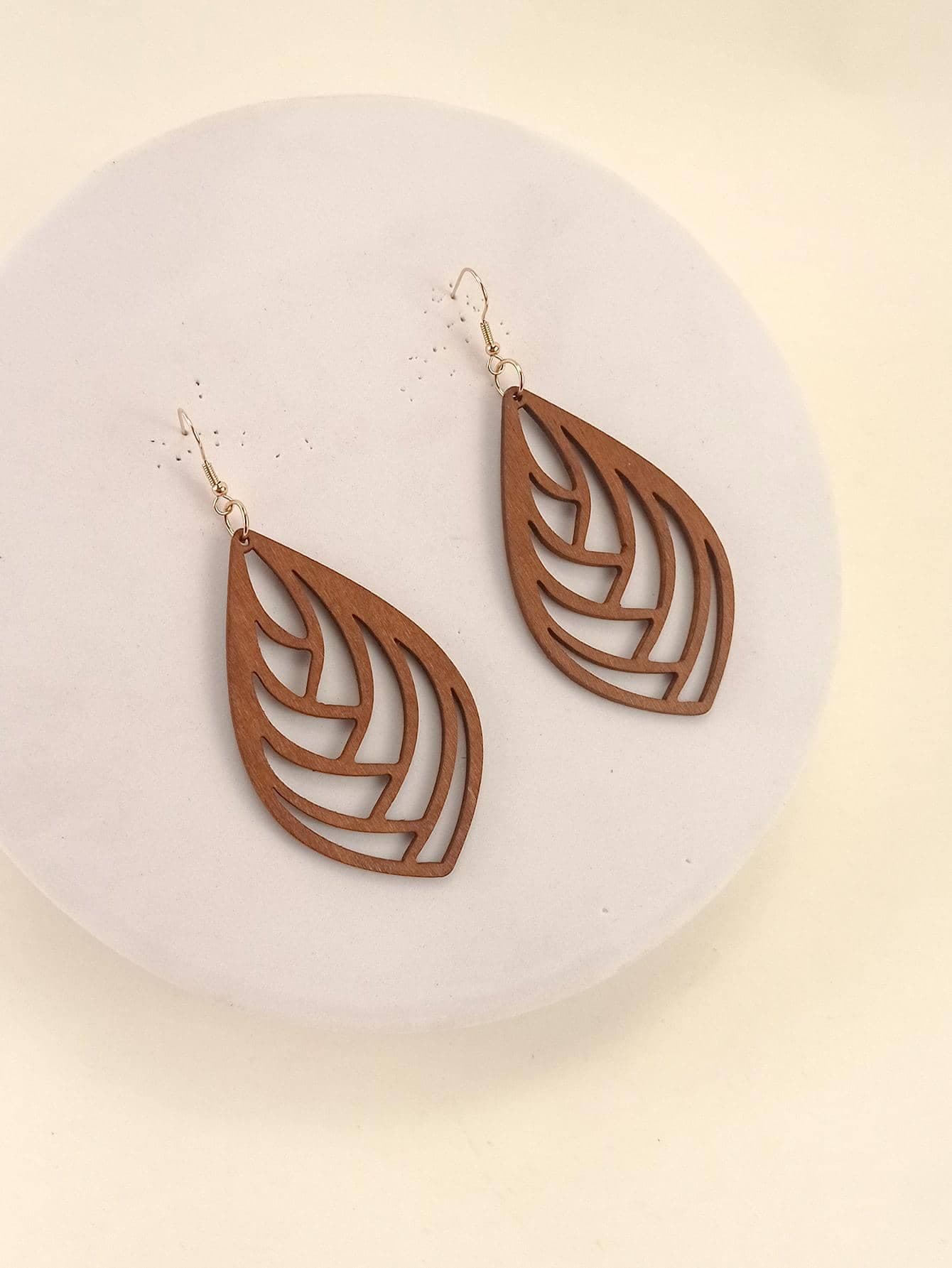1pair Boho Hollow Out Water Drop Earrings For Women For Vacation