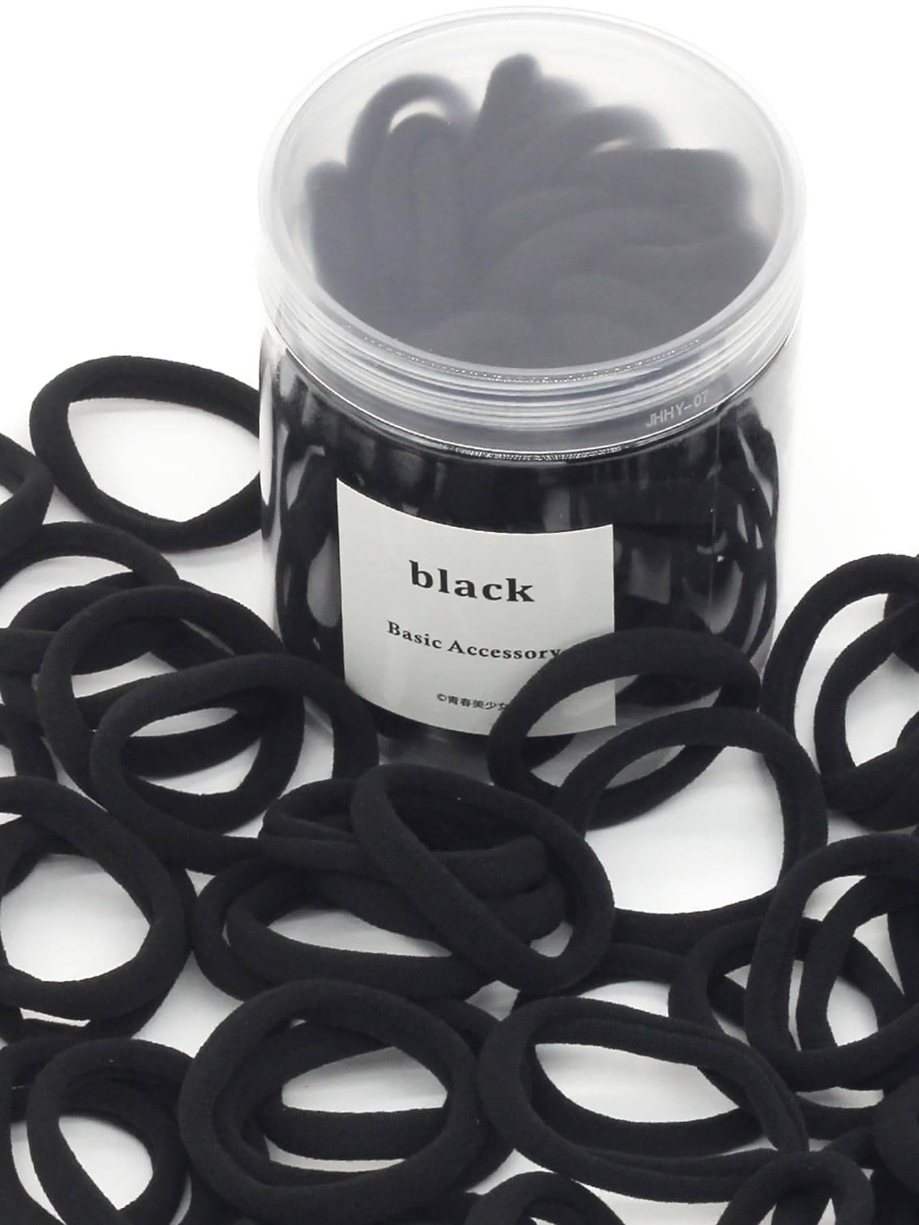 50pcs/Can Women's Basic Black High Elasticity Hair Ties, Seamless Ponytail Holders, Hair Elastics For Gym, Sports & Everyday Hairstyle
