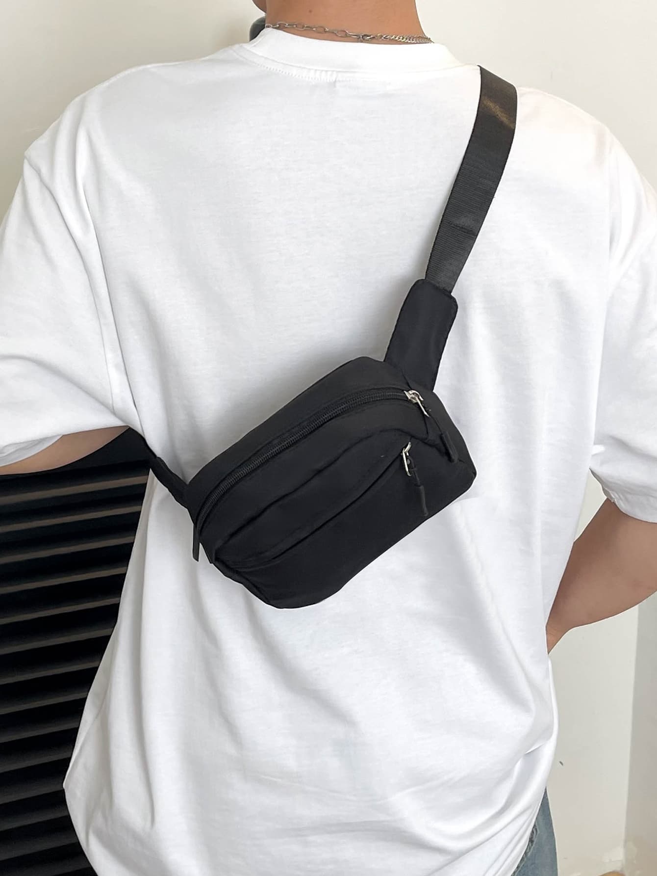 Stylish, Simple And Versatile Sports Style Mini Chest Bag Solid Color Nylon Fabric Fanny Pack Sling Bag Bum Bag Travel School Business Lightweight Outdoor Shoulder Bag Black Bag Student Large Capacity Belt Bag Waist Bag School Supplies Purse Side Bags For Men Mini Bag New Life Items For Students Men Essentials Sport Bag Graduation Pillow Bag Men Small Bag For Men Body Bag For Men Pouch Belt Bag For Men Festival Phone Bag, Thigh Bag, Camping, Easter, Camping, Hiking Bag