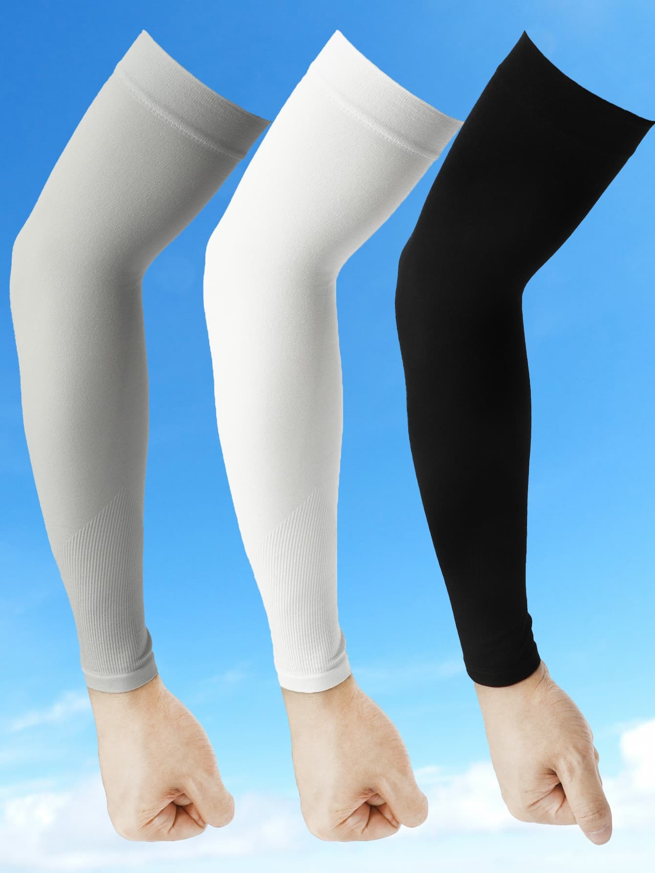 3pairs Solid Arm Sleeves Halloween