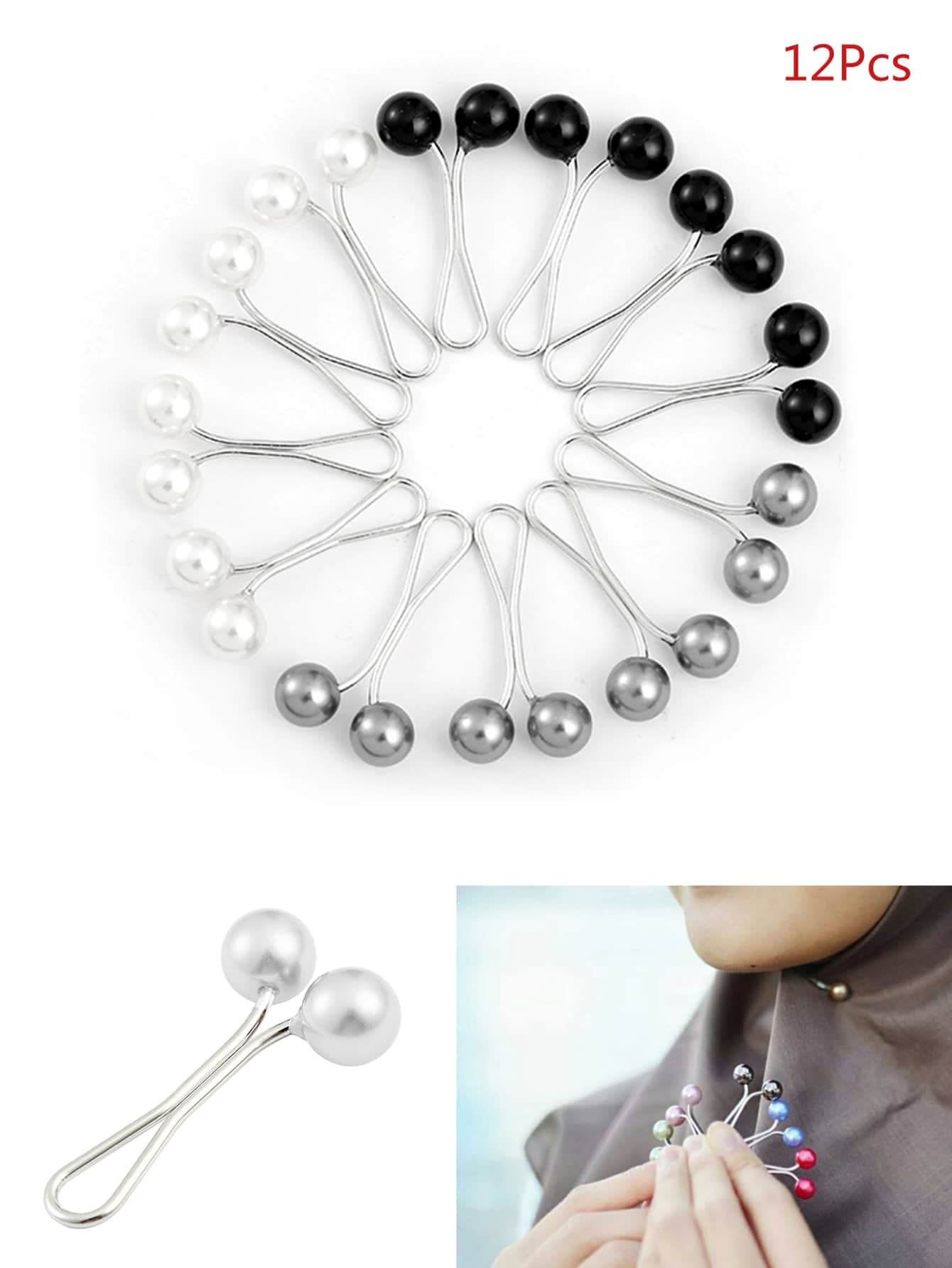 QIHOO 12pcs Faux Pearl Tie Clips