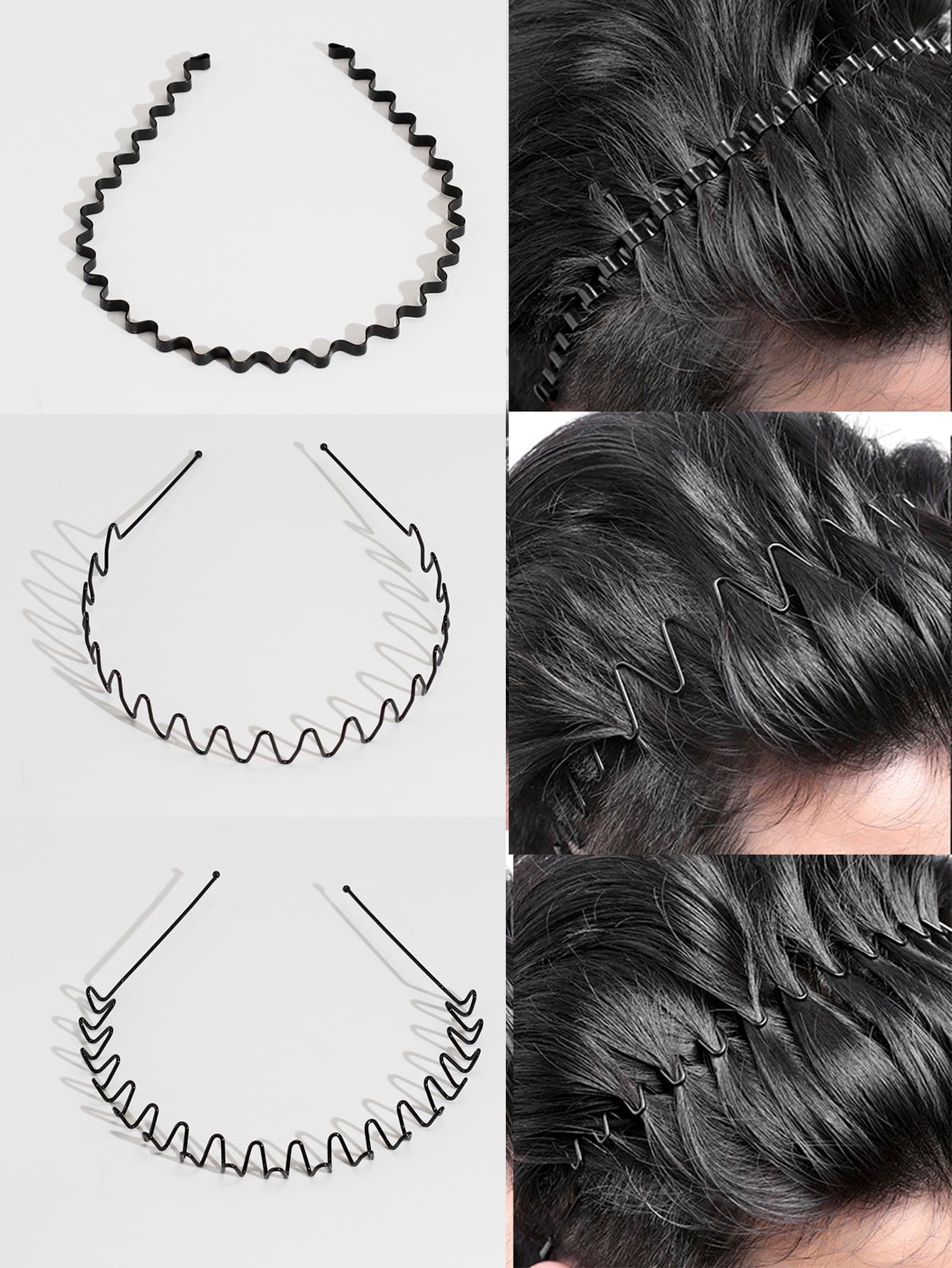 3pcs/Set Men's Wavy Headbands, Daily Sports Hair Accessories Gym, Men Accessories, Wave Headband, Accessories For Man, Head Accessories For Men, Baseball Accessories