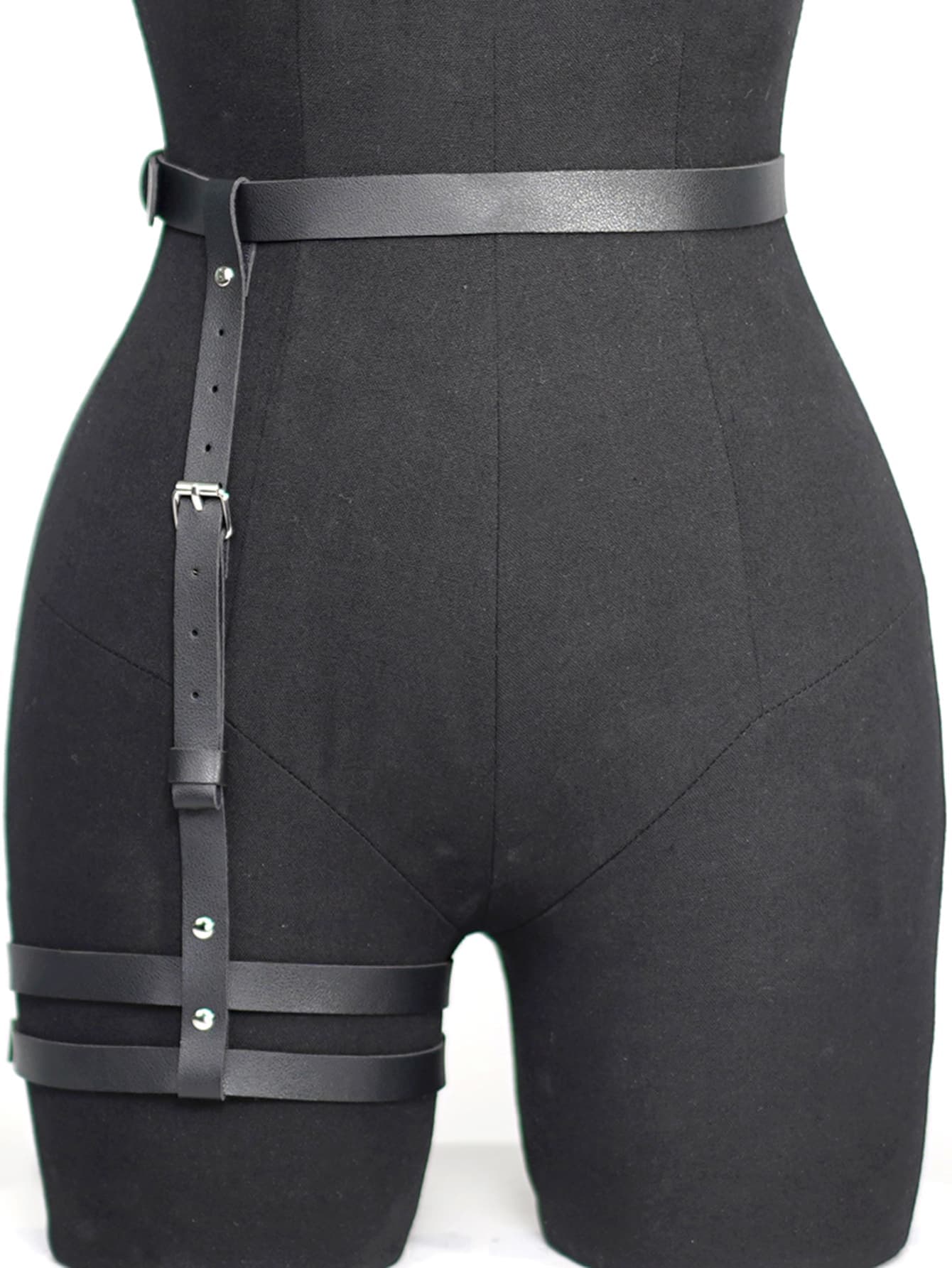 1pc Fashionable Women's Pu Leather Leg Garter Belt Gothic Waist Belt Clothing Accessory Harness Halloween
