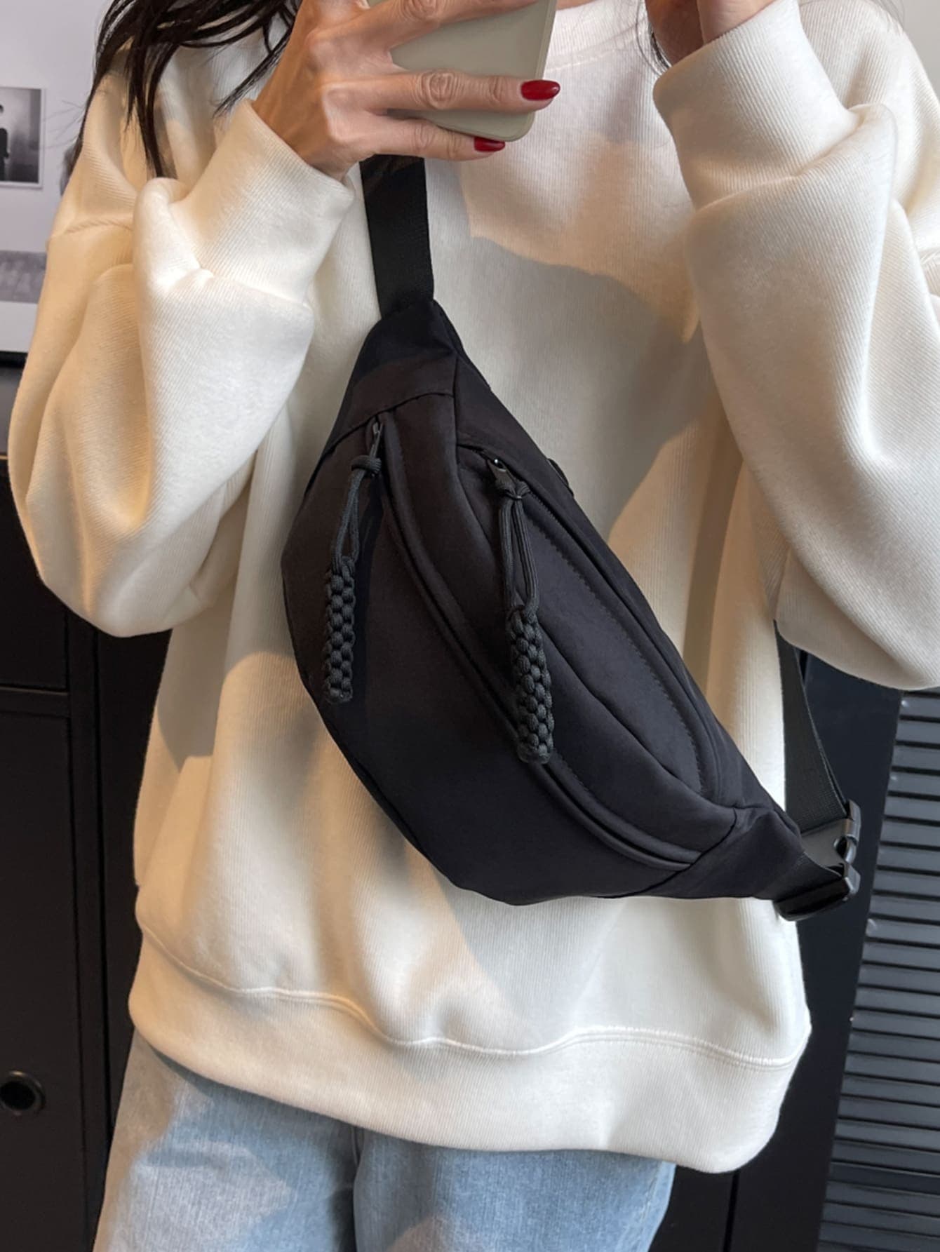 Fashionable Women's Casual Shoulder & Chest Bag And Waist Bag, Preppy Bum Bag For The First Day Of School