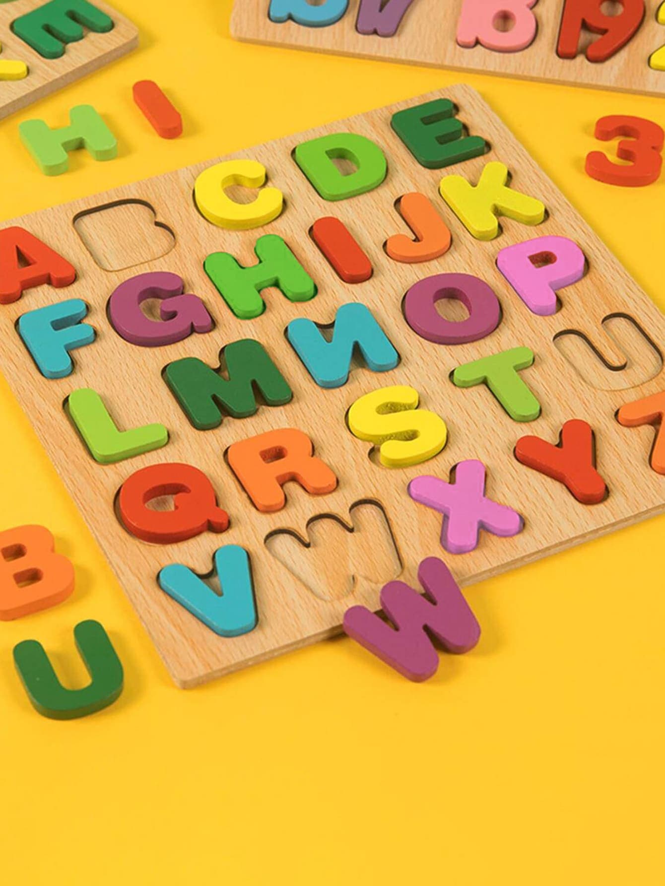 1 Set Kids Wooden Puzzle Toys - Interactive Educational Aids, Alphabet Games, Teaching Aids, Wooden, Children, Boys Games, Bingo Games