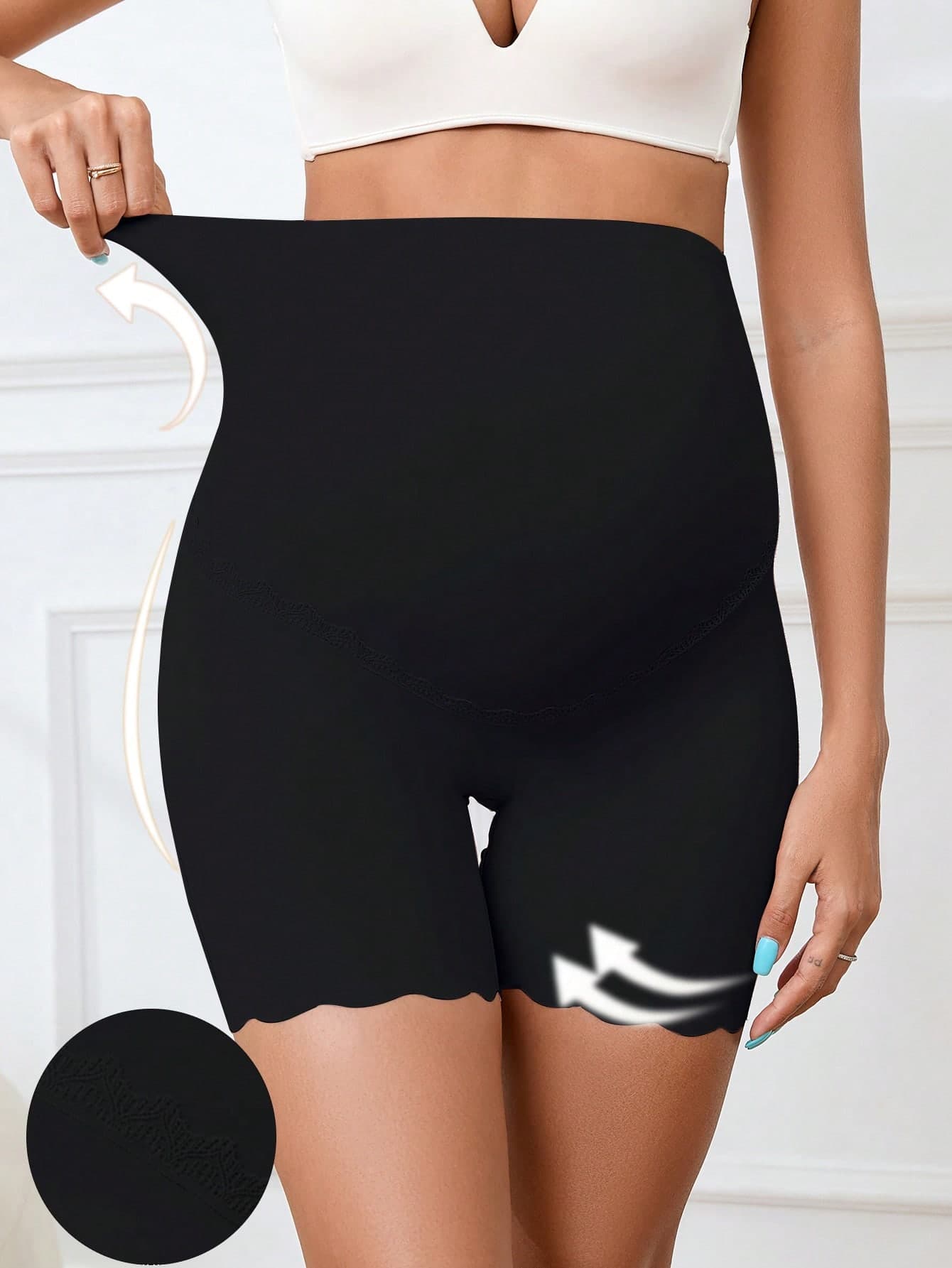 Moonlight&Mama Pregnant Women Simple Solid Color High Waist Seamless Underwear Seamless