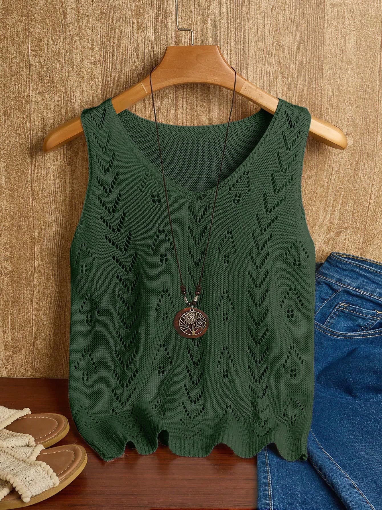 Franclia Women's Plain V-Neck Sleeveless Casual Knitwear