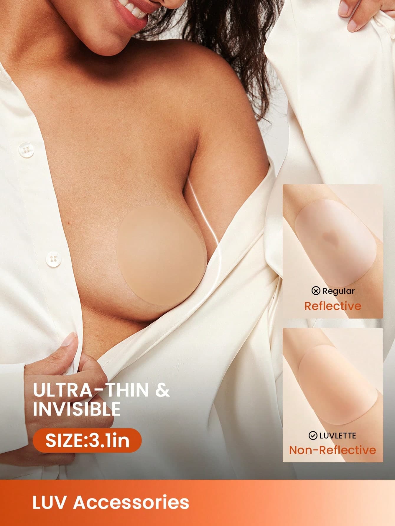 LUVLETTE Breathable Sticky Adhesive No Show Nipple Covers-With Free Nipple Pasties-The Best Choice To Release Your Breasts In Summer Wedding Bra