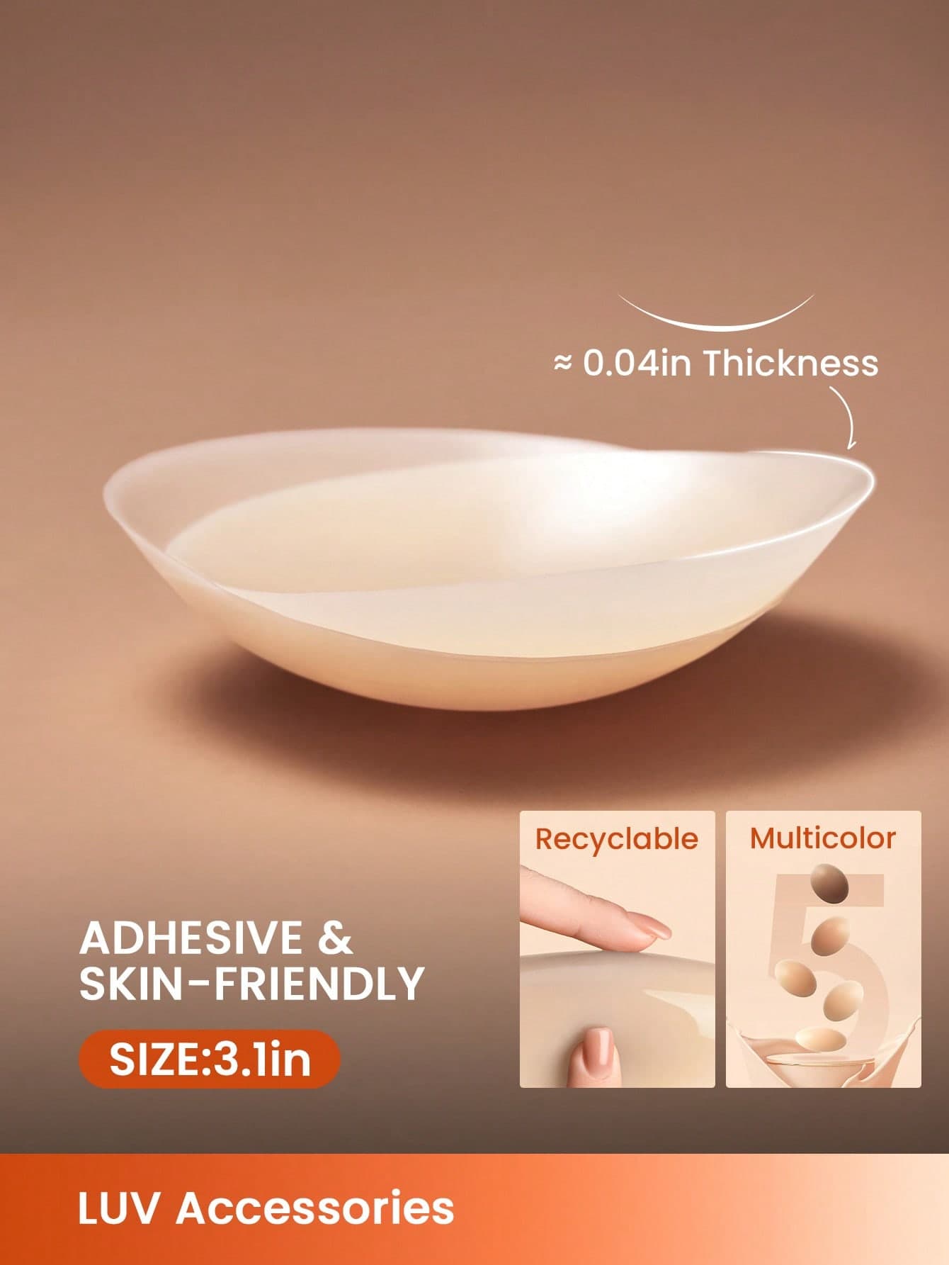 LUVLETTE Reusable Sticky Adhesive Silicone No Show Nipple Covers-A Good Choice For Slim-Fitting T-Shirts Wedding Bra