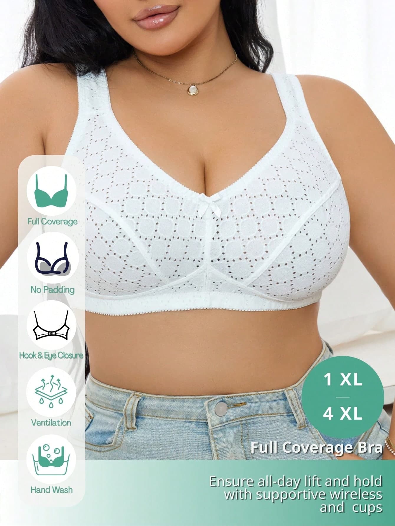 DesireSculpt Plus Size Women Non-Wired Lingerie Bra, 1pc