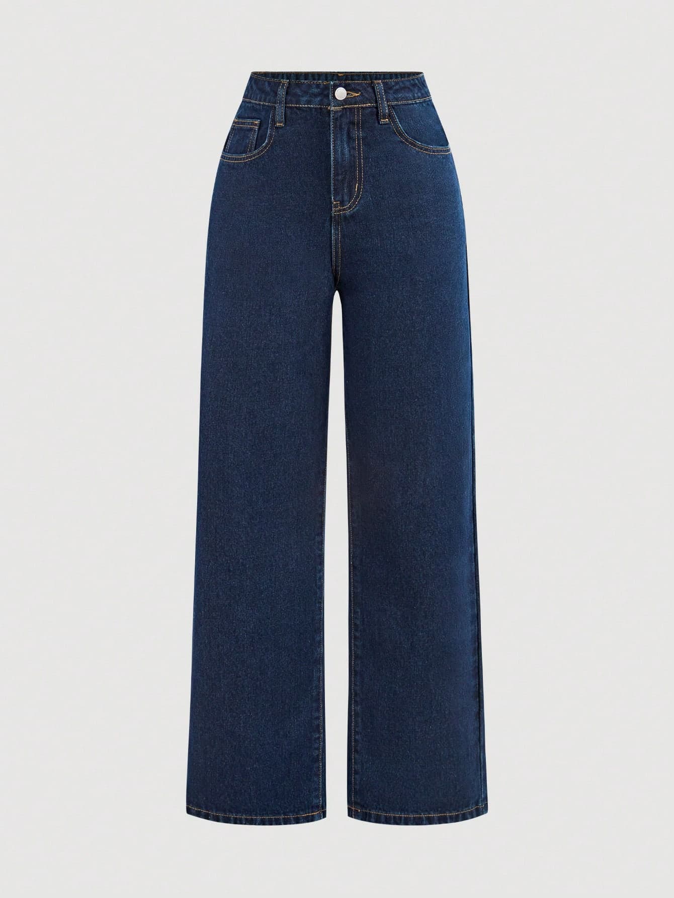 SHEIN Girlism Teen Girl Pocketed Wide Leg Loose Casual Versatile Jeans Fall Winter